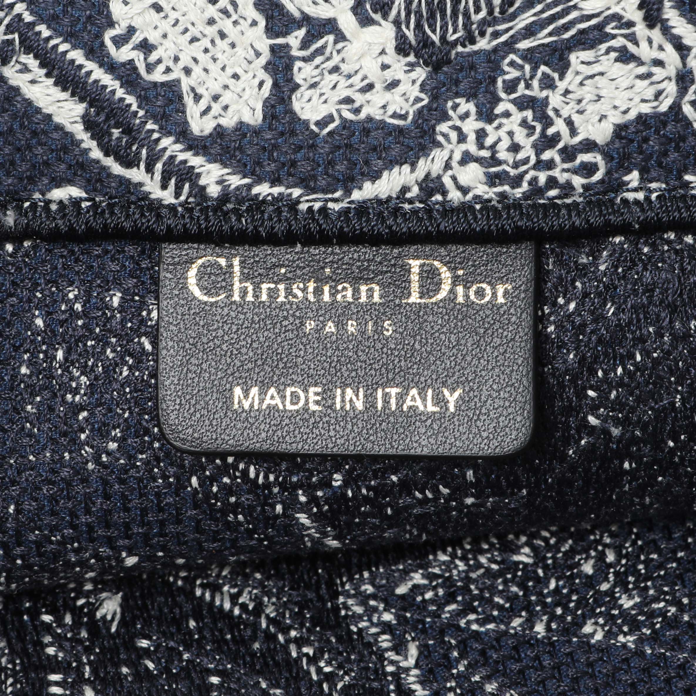 Christian Dior Canvas Embroidered Dioriviera Reverse Striped Toile De Jouy Large Book Tote - Image 9