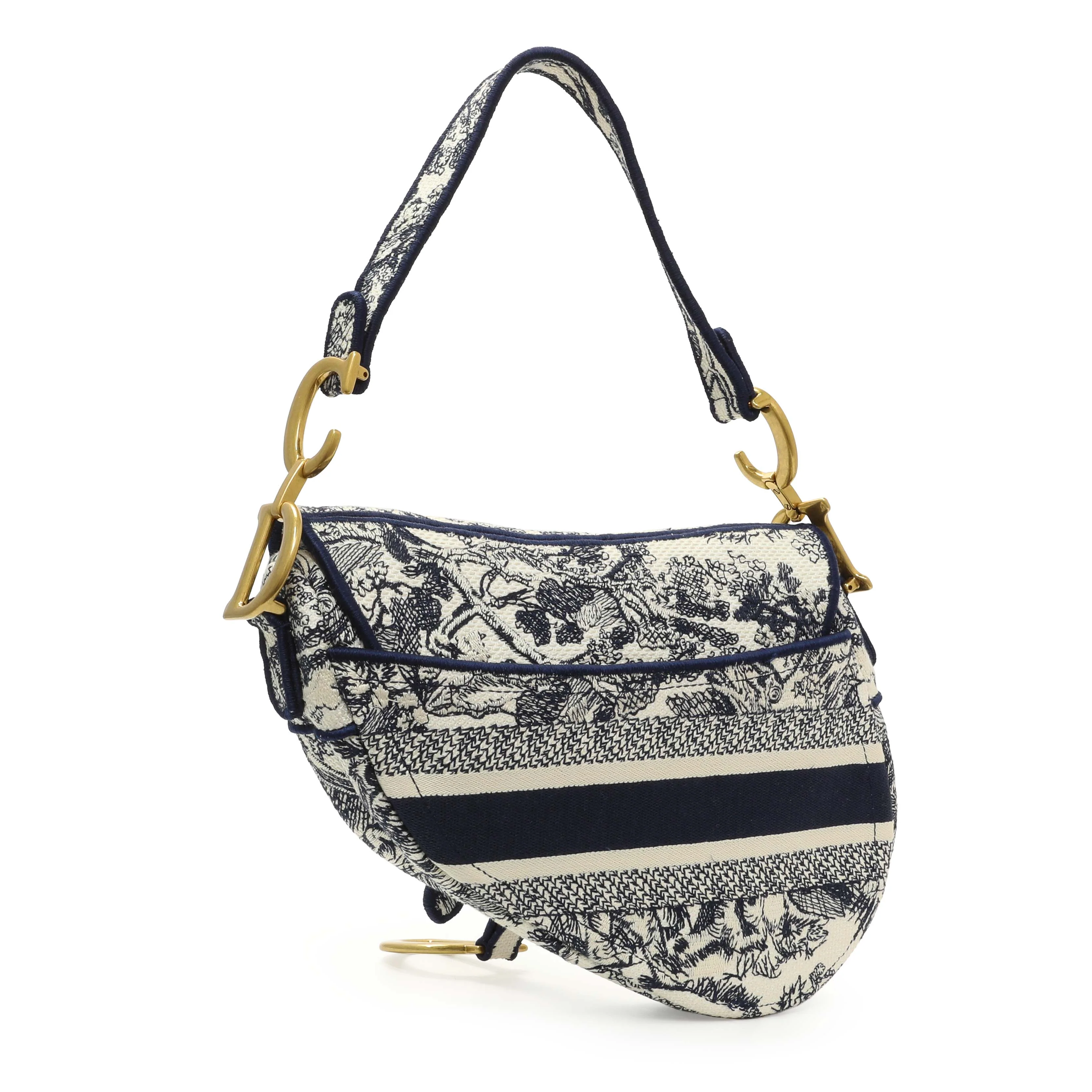 Christian Dior Canvas Embroidered Saddle Bag - Image 2