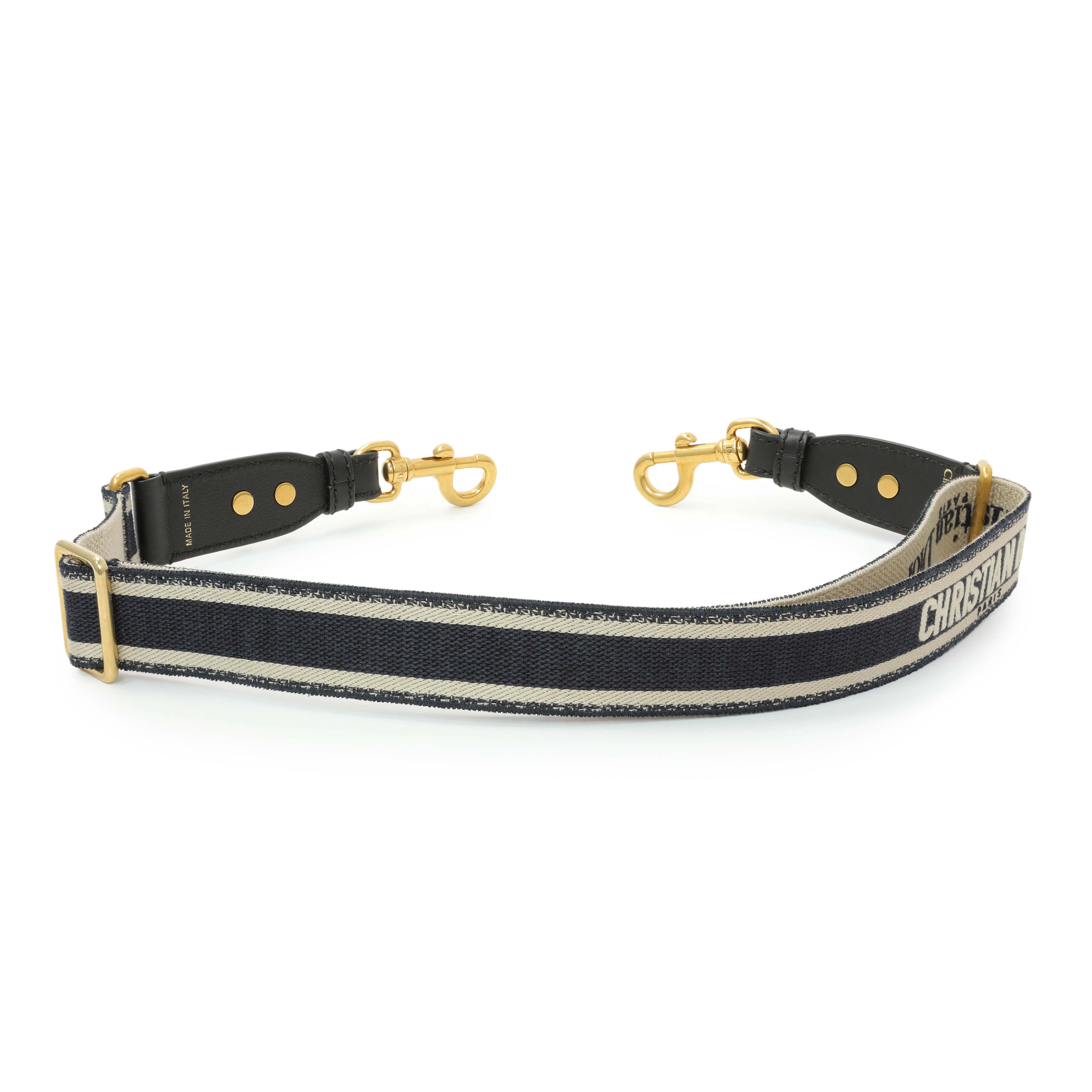 Christian Dior Canvas Embroidered Shoulder Strap