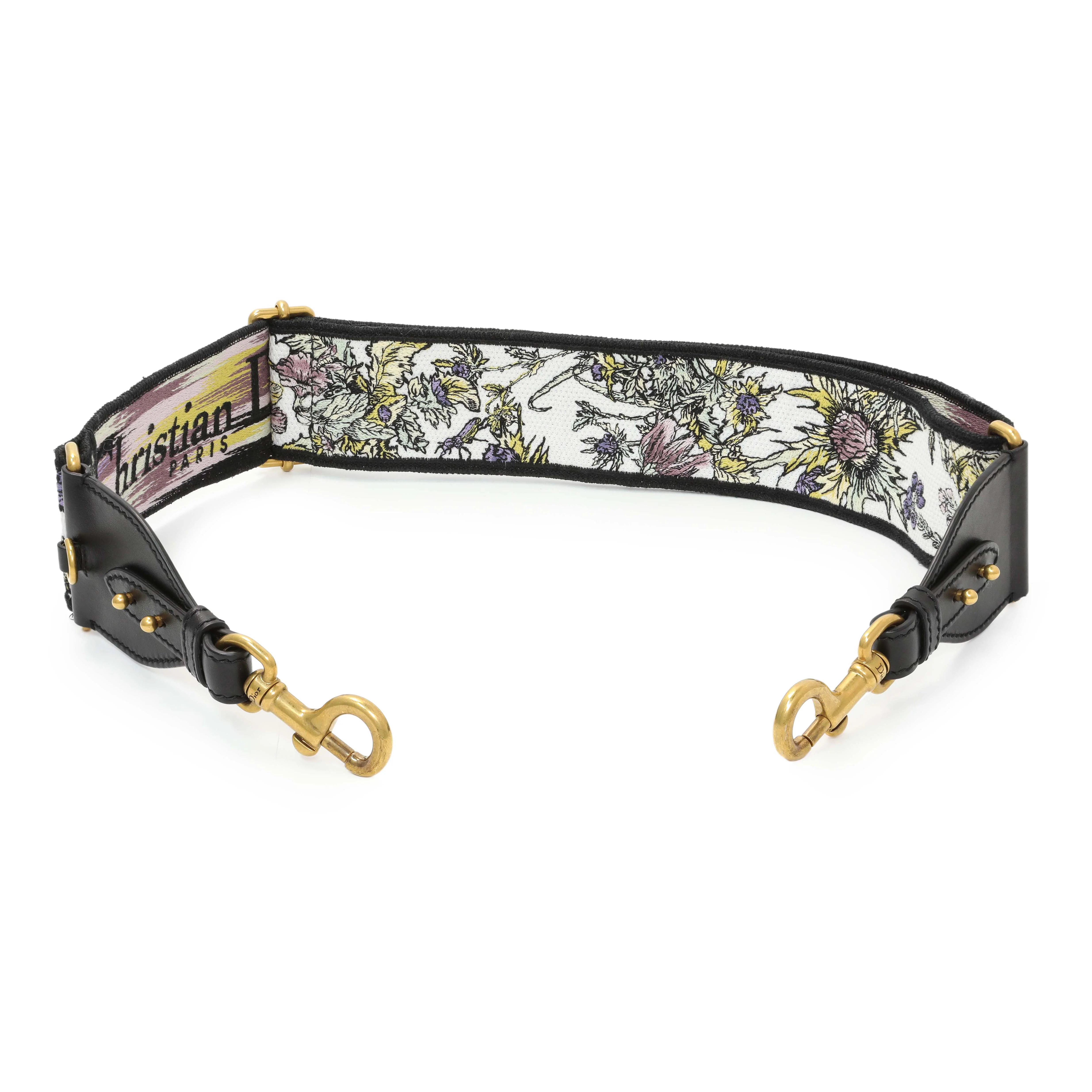 Christian Dior Canvas Embroidered Shoulder Strap