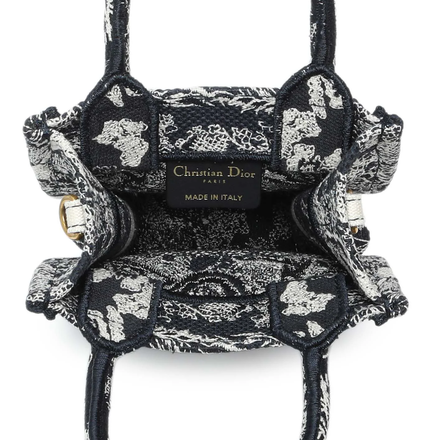 Christian Dior Canvas Toile de Jouy Reverse Embroidered Mini Book Tote Phone Bag - Image 4