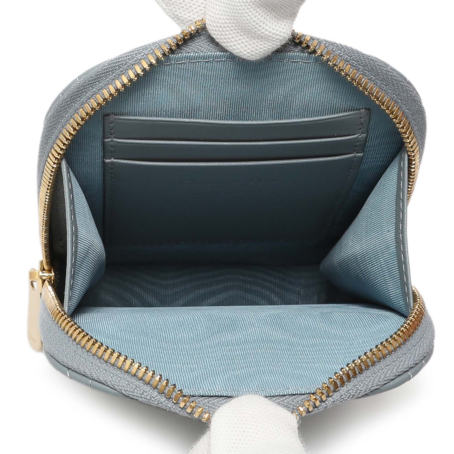 Christian Dior Cloud Blue Lambskin Cannage Lady Dior Phone Holder - Image 4