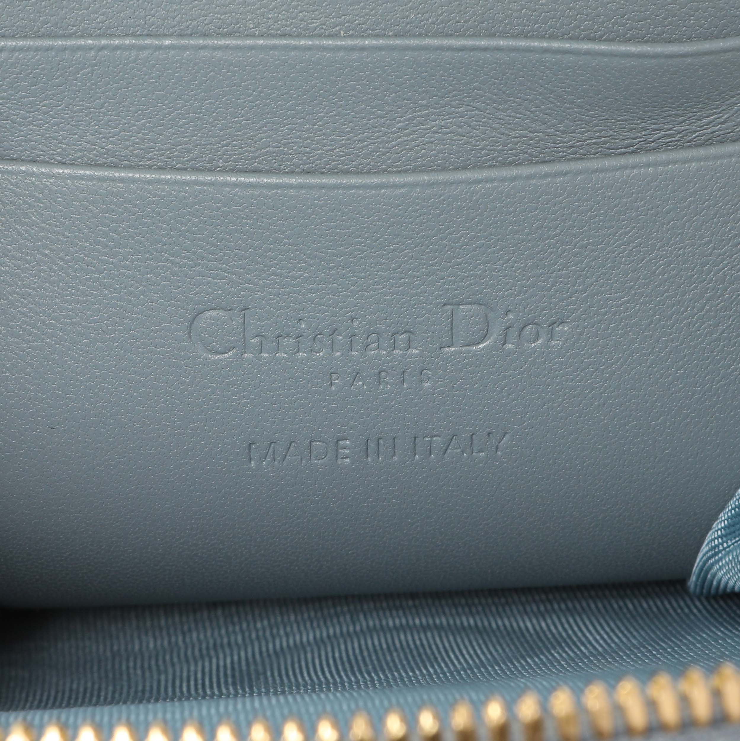 Christian Dior Cloud Blue Lambskin Cannage Lady Dior Phone Holder - Image 5