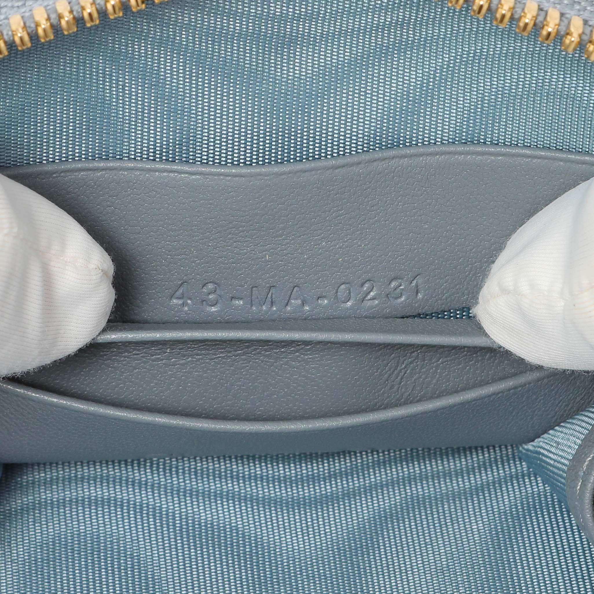 Christian Dior Cloud Blue Lambskin Cannage Lady Dior Phone Holder - Image 6