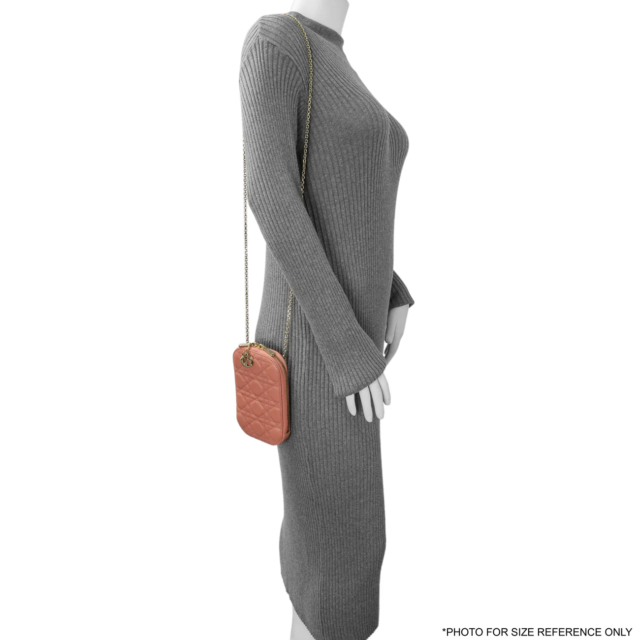 Christian Dior Deep Nude Lambskin Cannage Lady Dior Phone Holder - Image 7