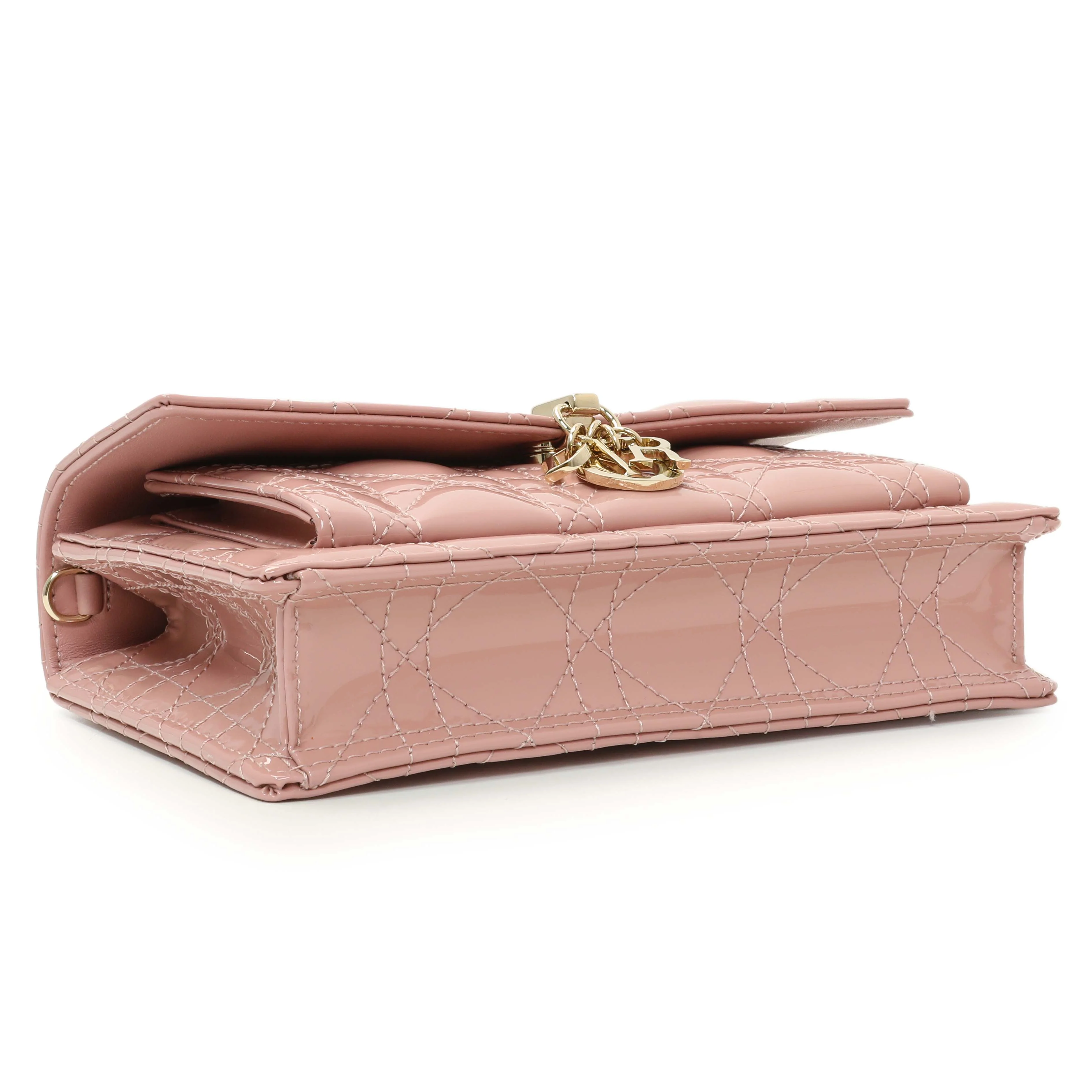 Christian Dior Dusty Pink Patent Cannage My Dior Daily Chain Pouch - Image 3