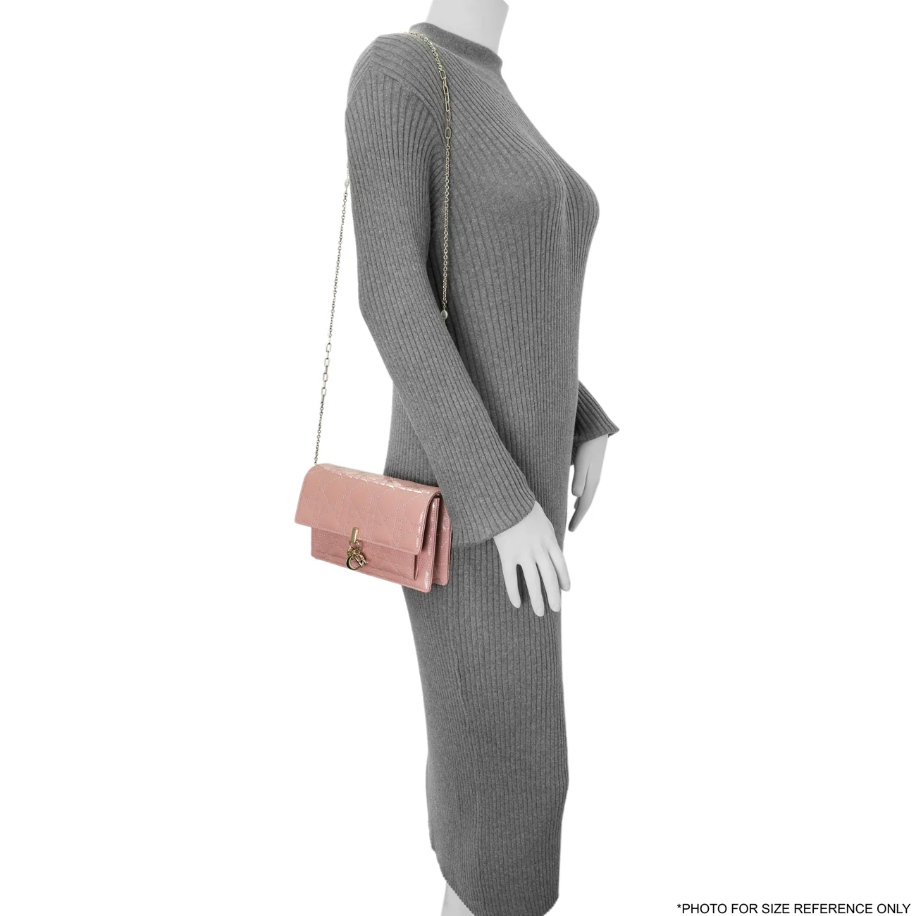 Christian Dior Dusty Pink Patent Cannage My Dior Daily Chain Pouch - Image 9