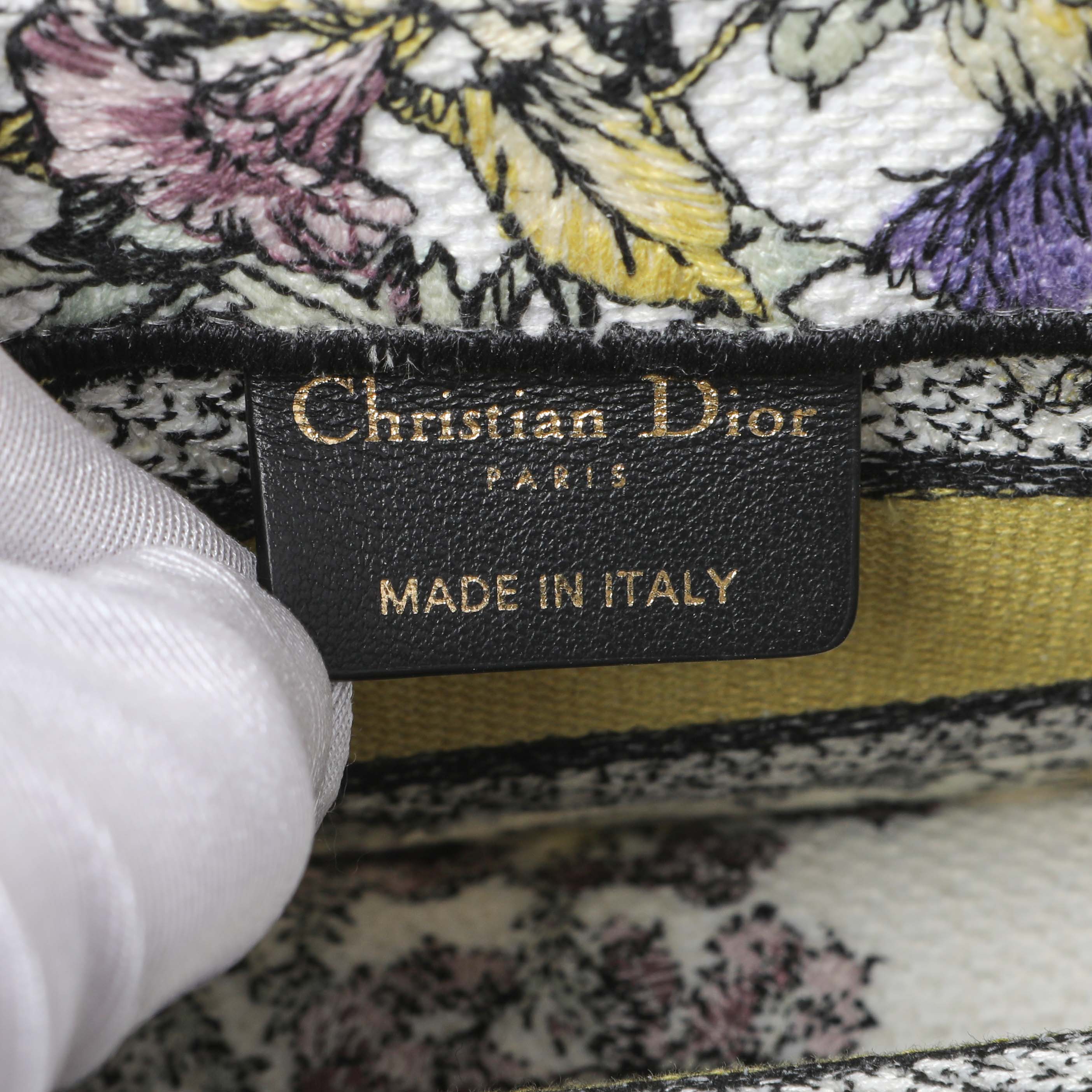 Christian Dior Embroidered Canvas Mini Book Tote w/ Strap - Image 5