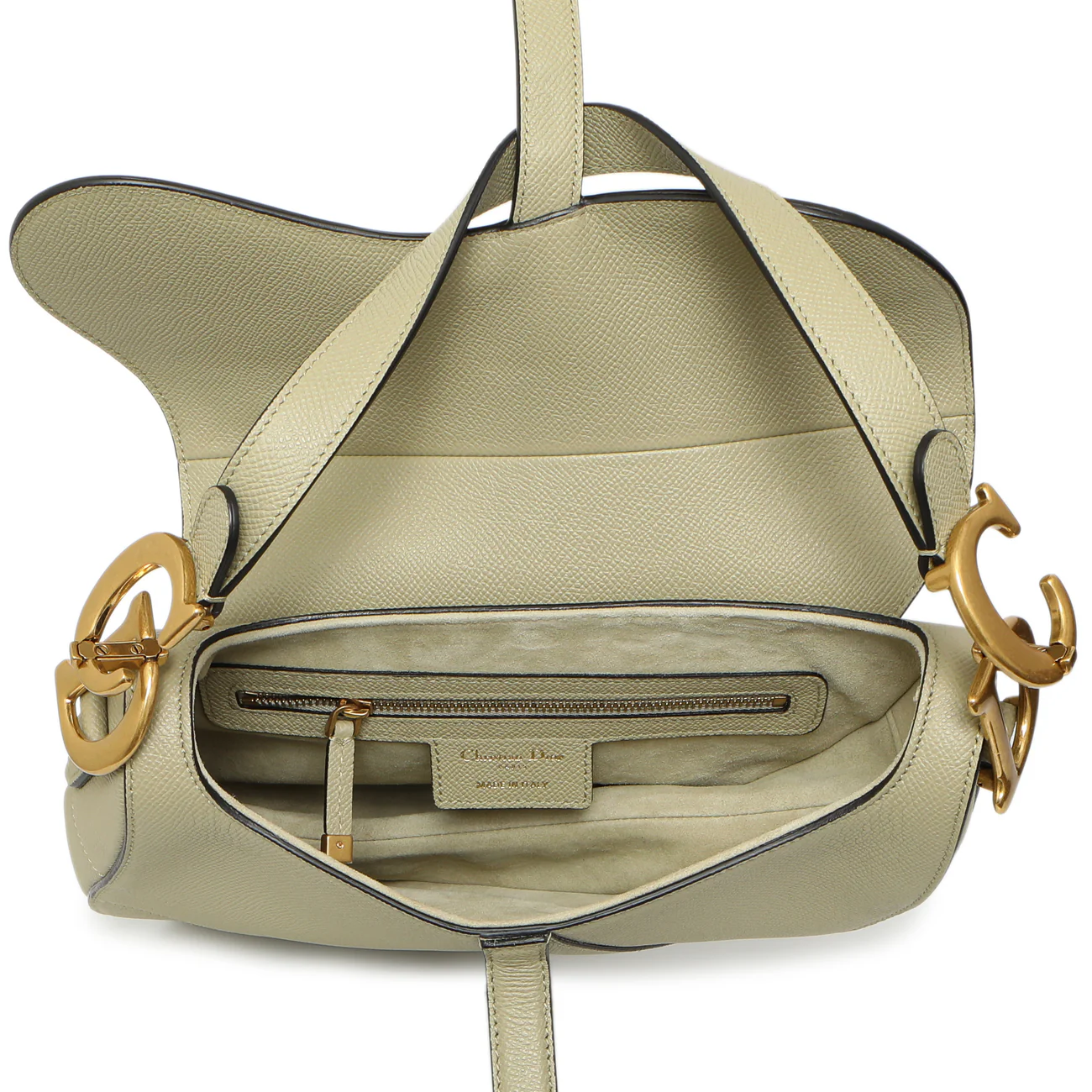 Christian Dior Ethereal Green Grained Calfskin Saddle Bag - Image 4