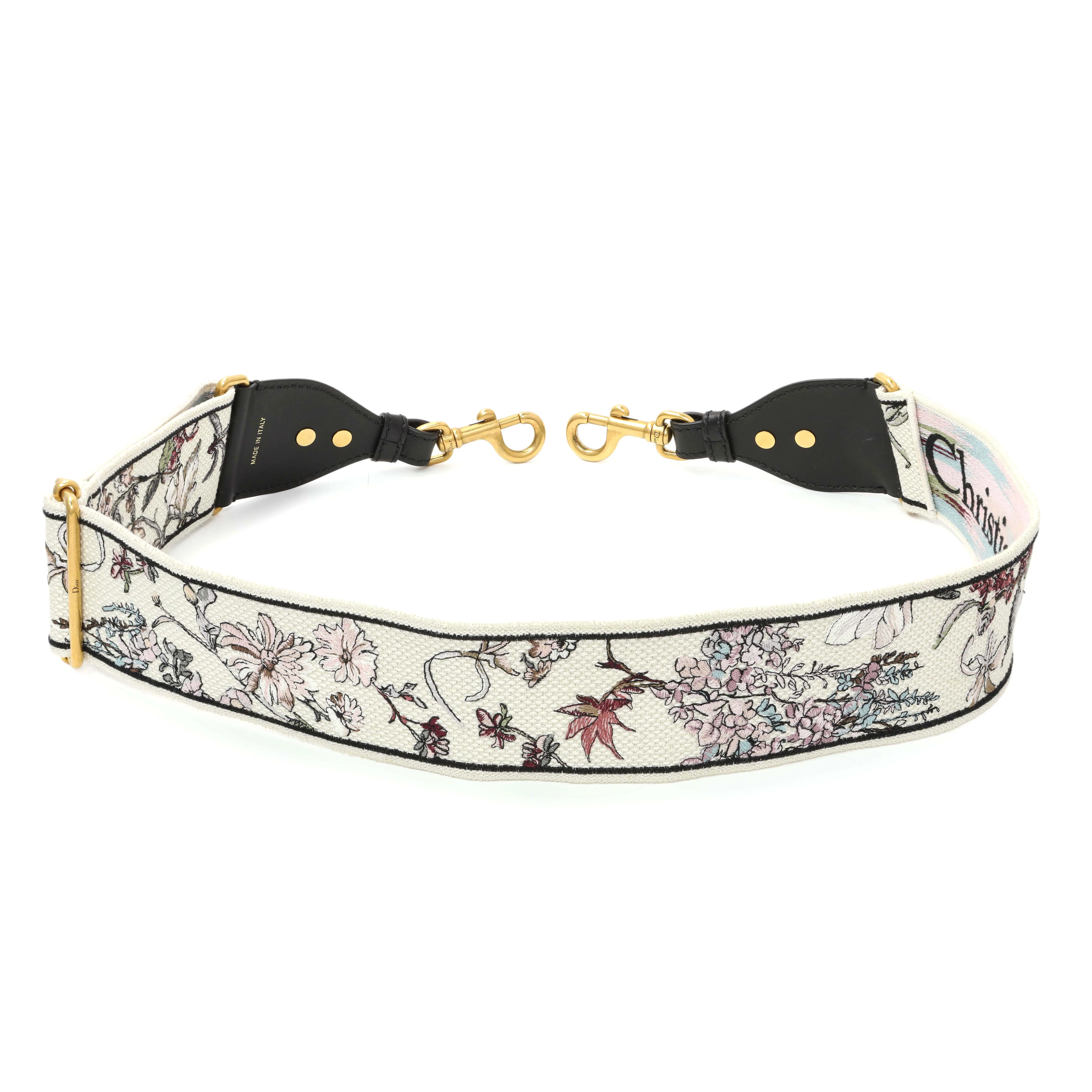Christian Dior Floral Embroidered Adjustable Shoulder Strap - Image 2