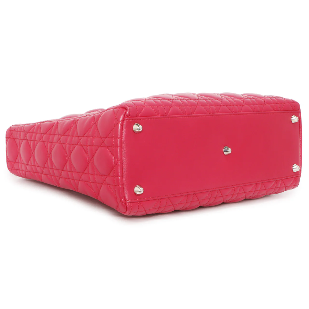 Christian Dior Fuchsia Lambskin Cannage Large Lady Dior - Image 3