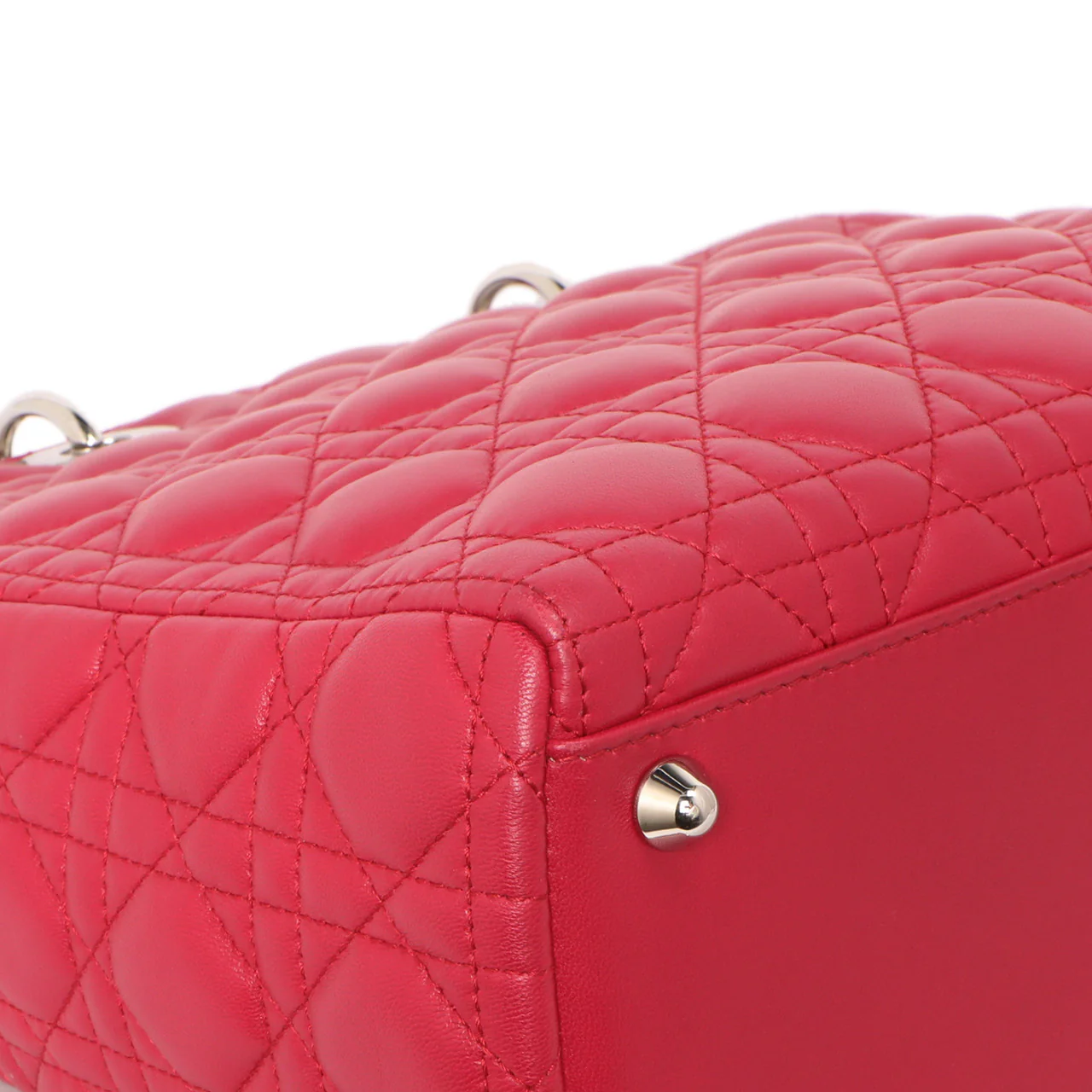 Christian Dior Fuchsia Lambskin Cannage Large Lady Dior - Image 6