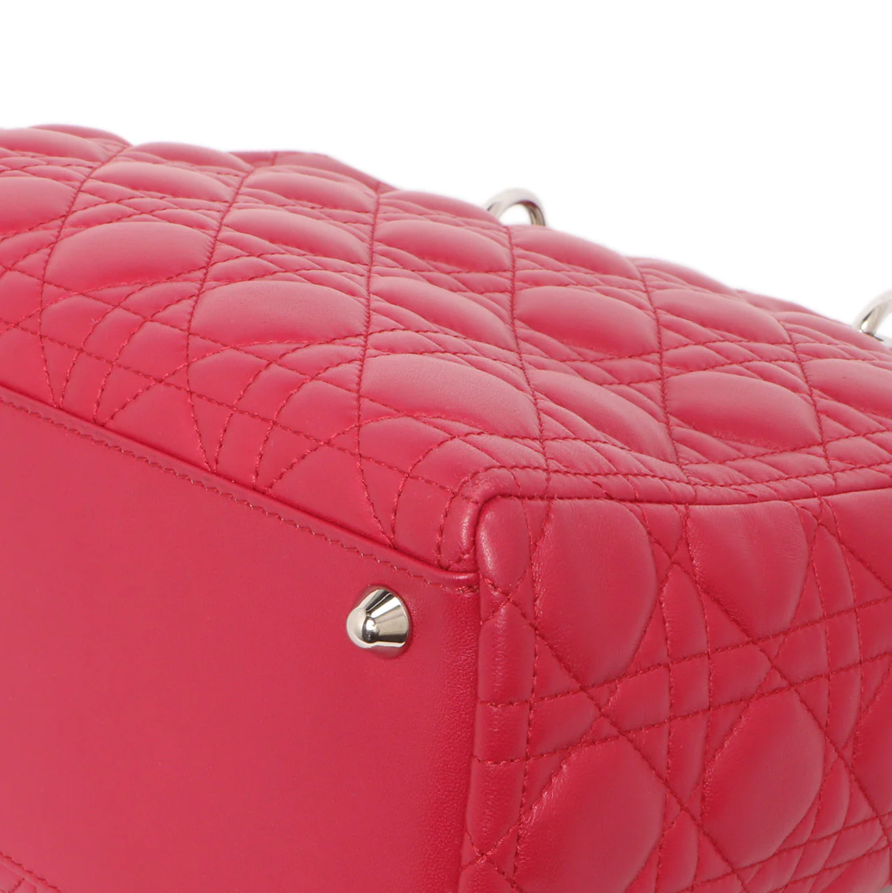 Christian Dior Fuchsia Lambskin Cannage Large Lady Dior - Image 7