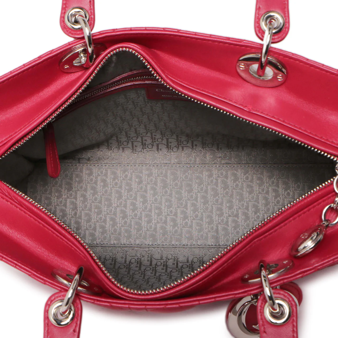 Christian Dior Fuchsia Lambskin Cannage Large Lady Dior - Image 8