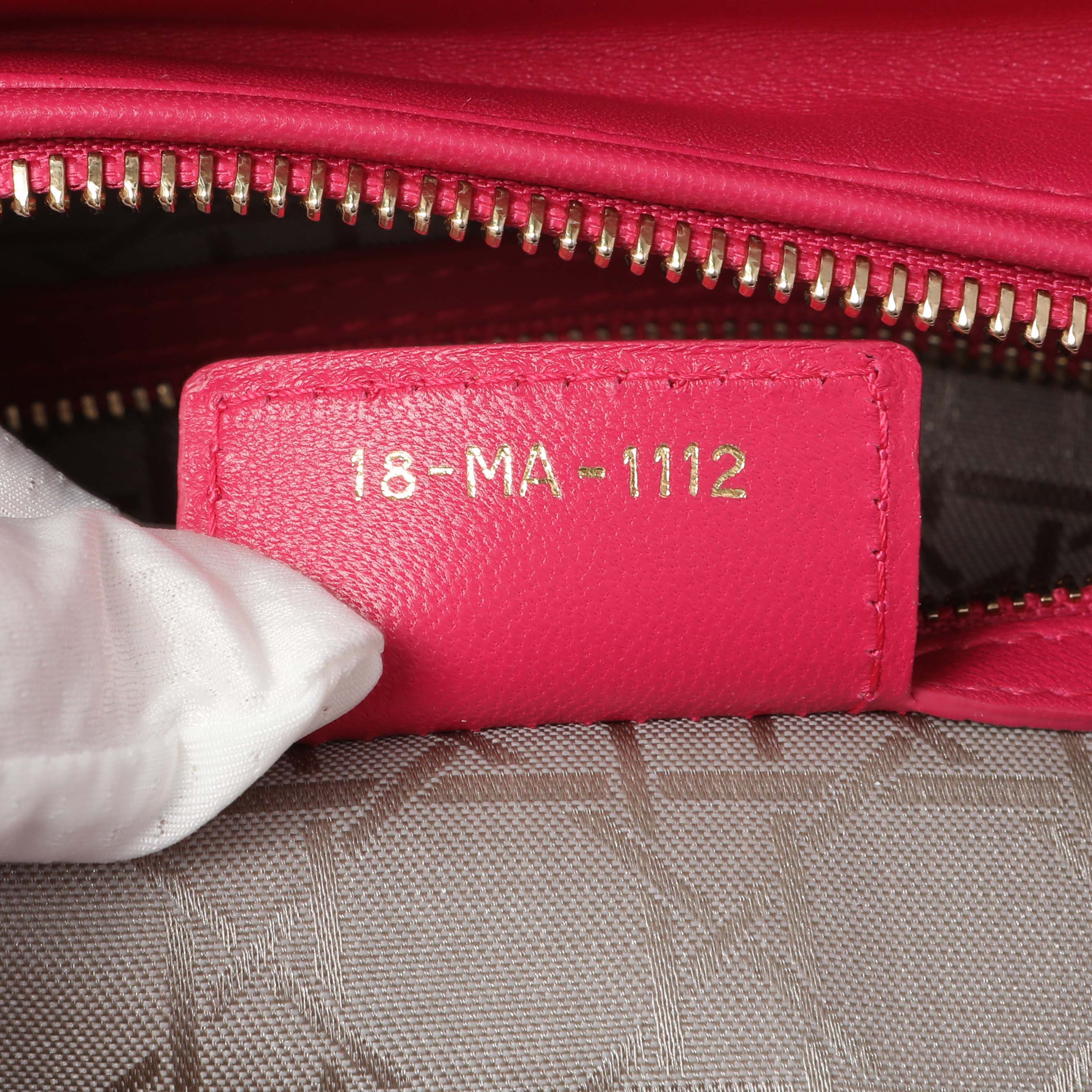 Christian Dior Fuchsia Lambskin Cannage Large Lady Dior - Image 10