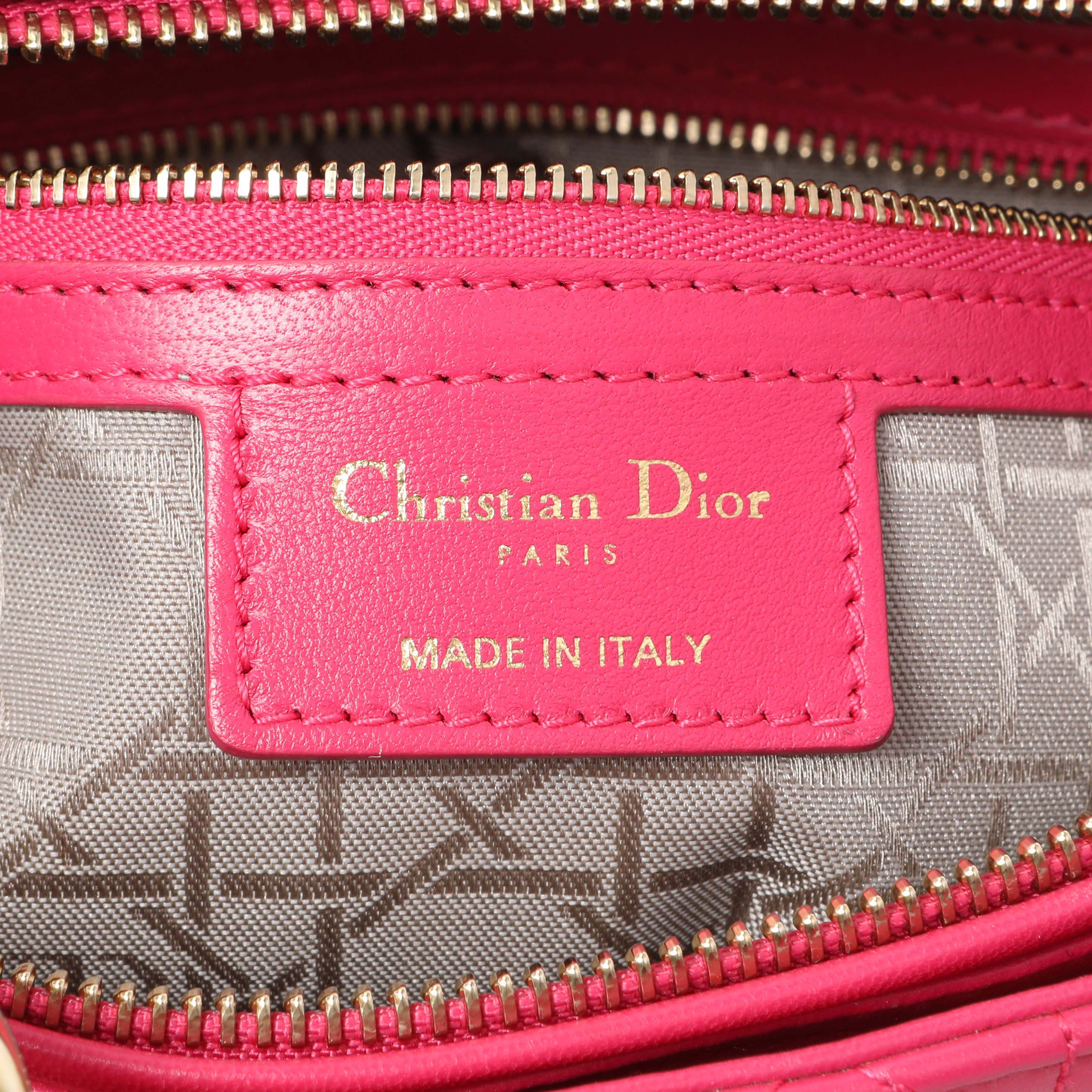 Christian Dior Fuchsia Lambskin Cannage Large Lady Dior - Image 9