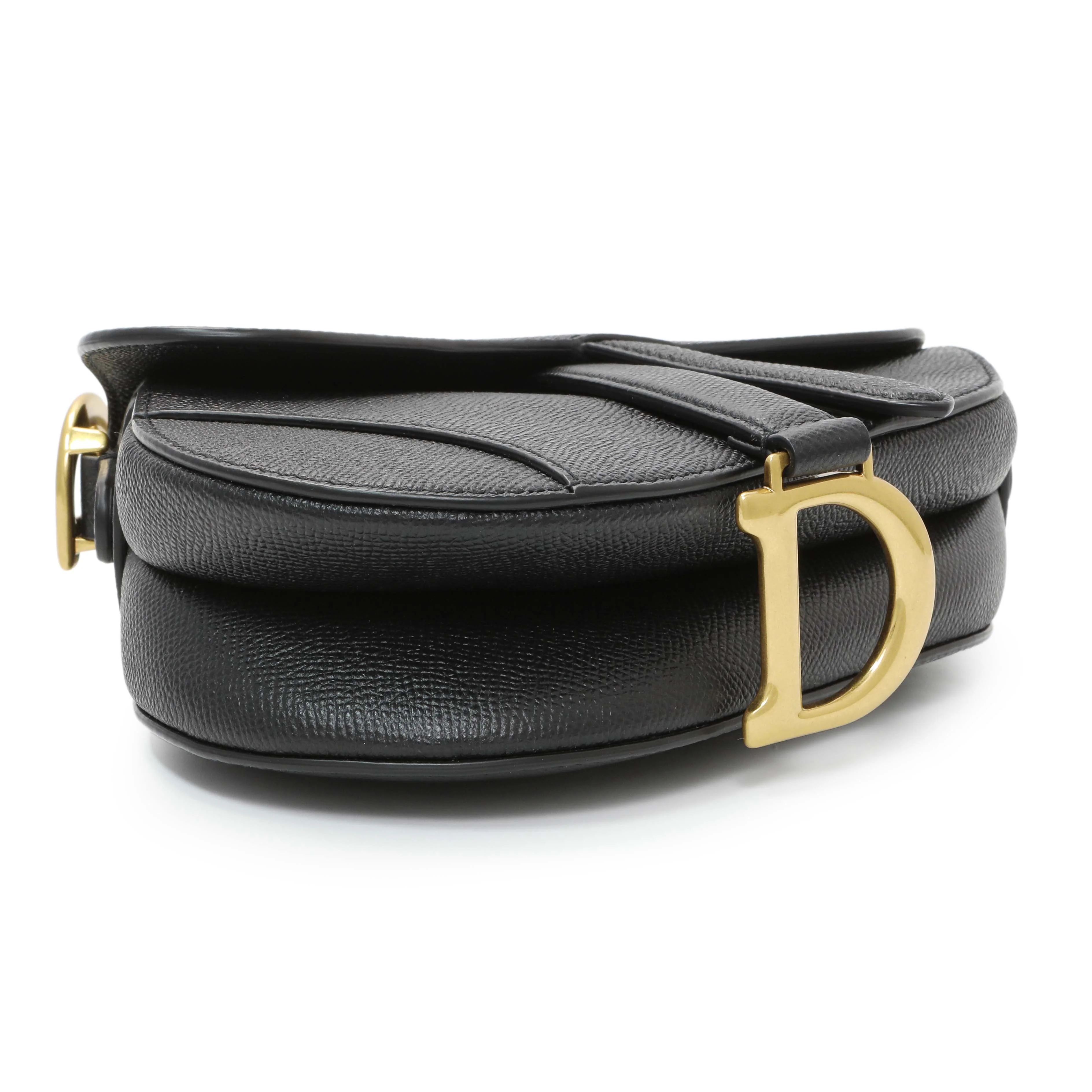 Christian Dior Grained Calfskin Mini Saddle Bag - Image 3