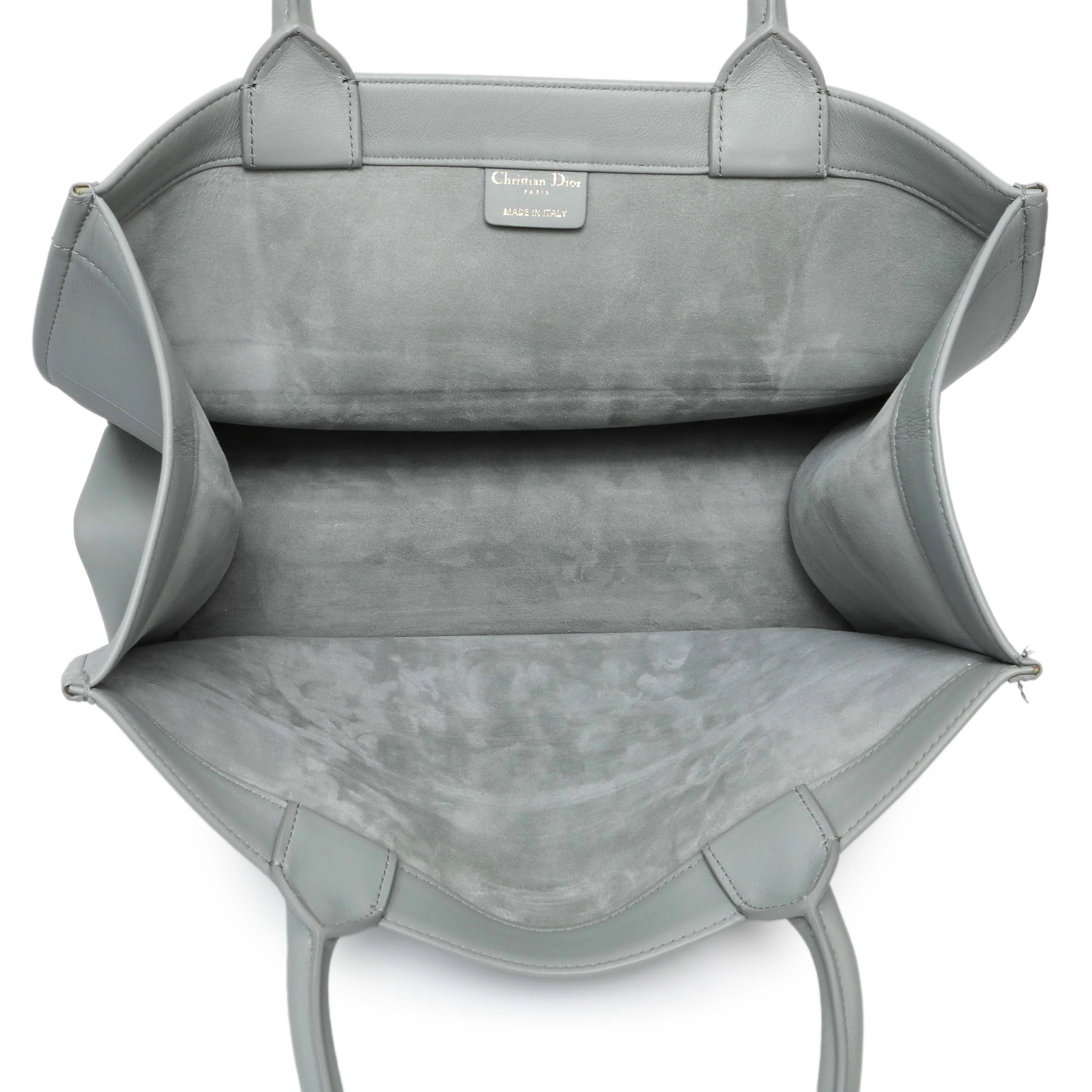 Christian Dior Grey Calfskin Embossed Medium Book Tote - Image 9
