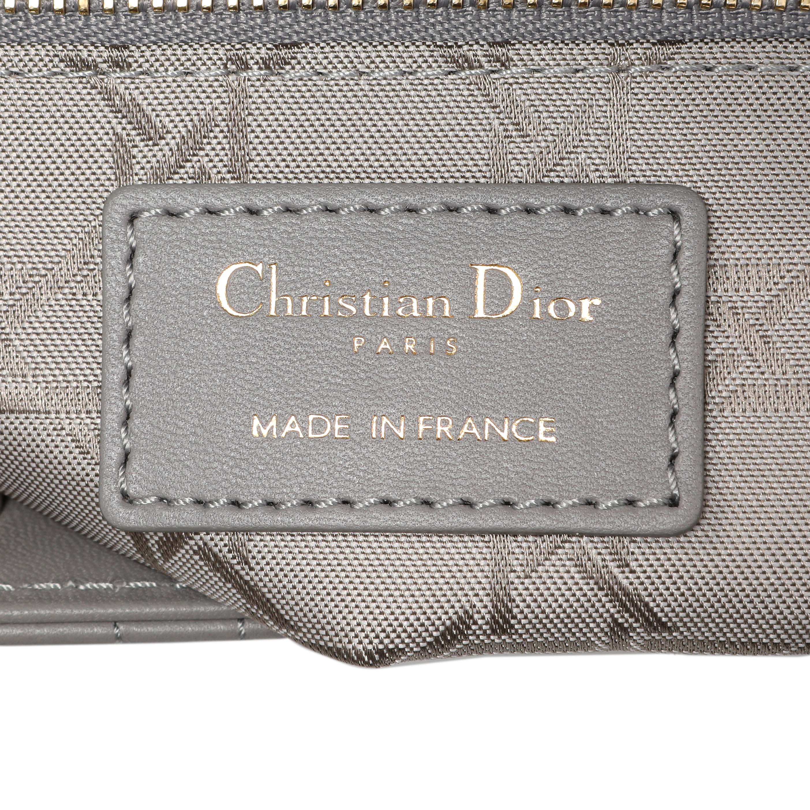 Christian Dior Grey Lambskin Cannage Small My ABCDior Lady Dior - Image 5