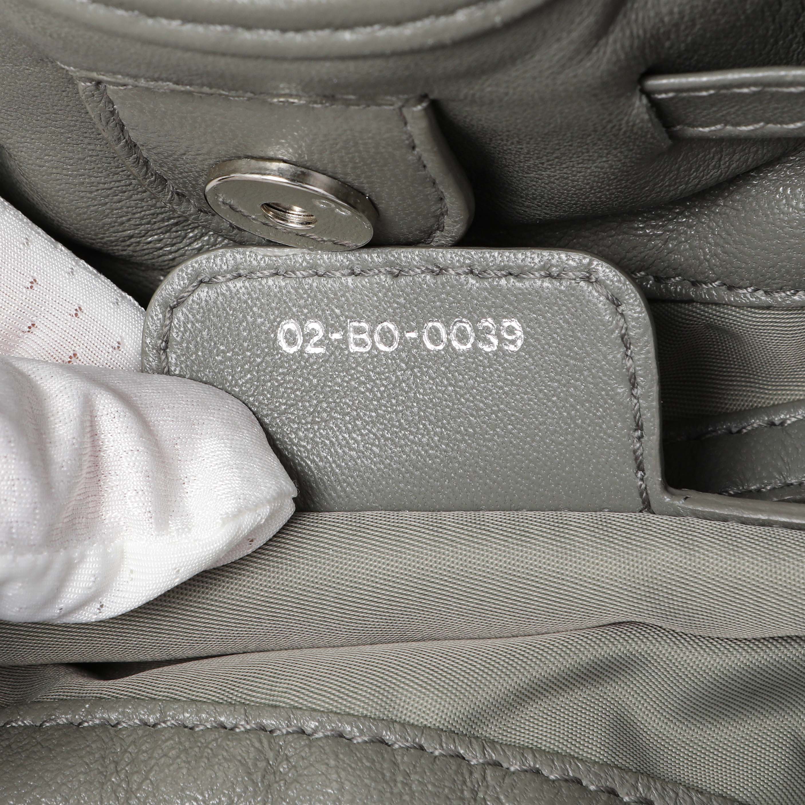Christian Dior Grey Nylon Cannage Charming Lock Tote - Image 6