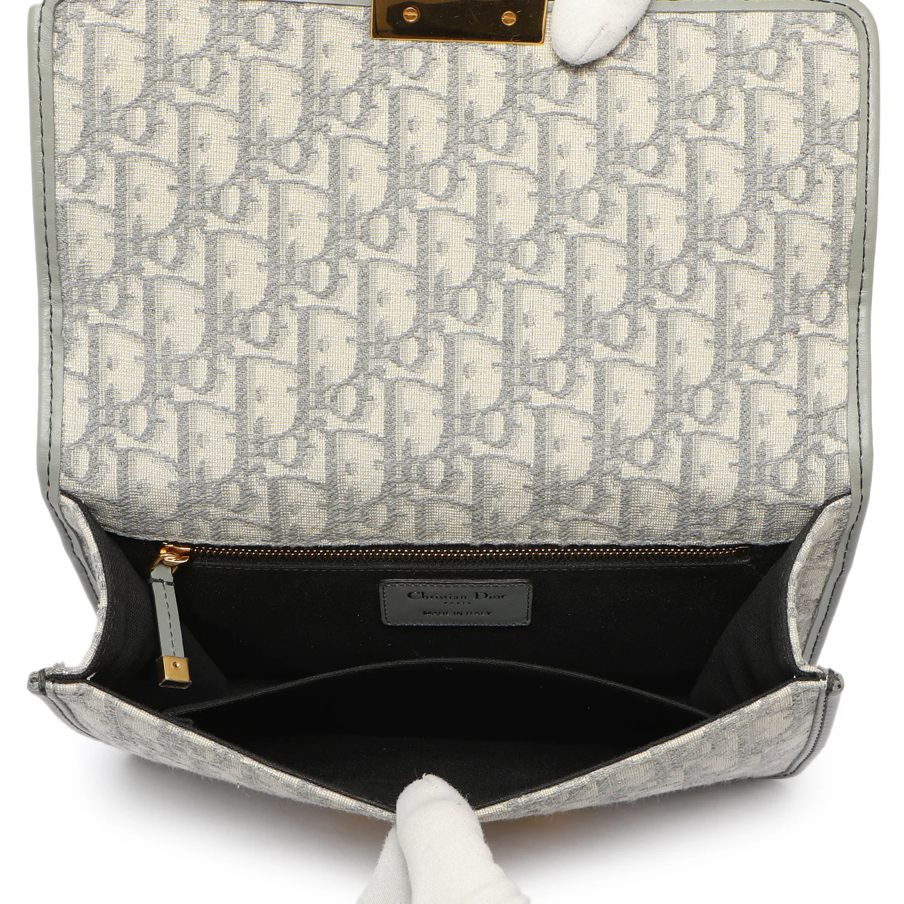 Christian Dior Grey Oblique 30 Montaigne Flap Bag - Image 8