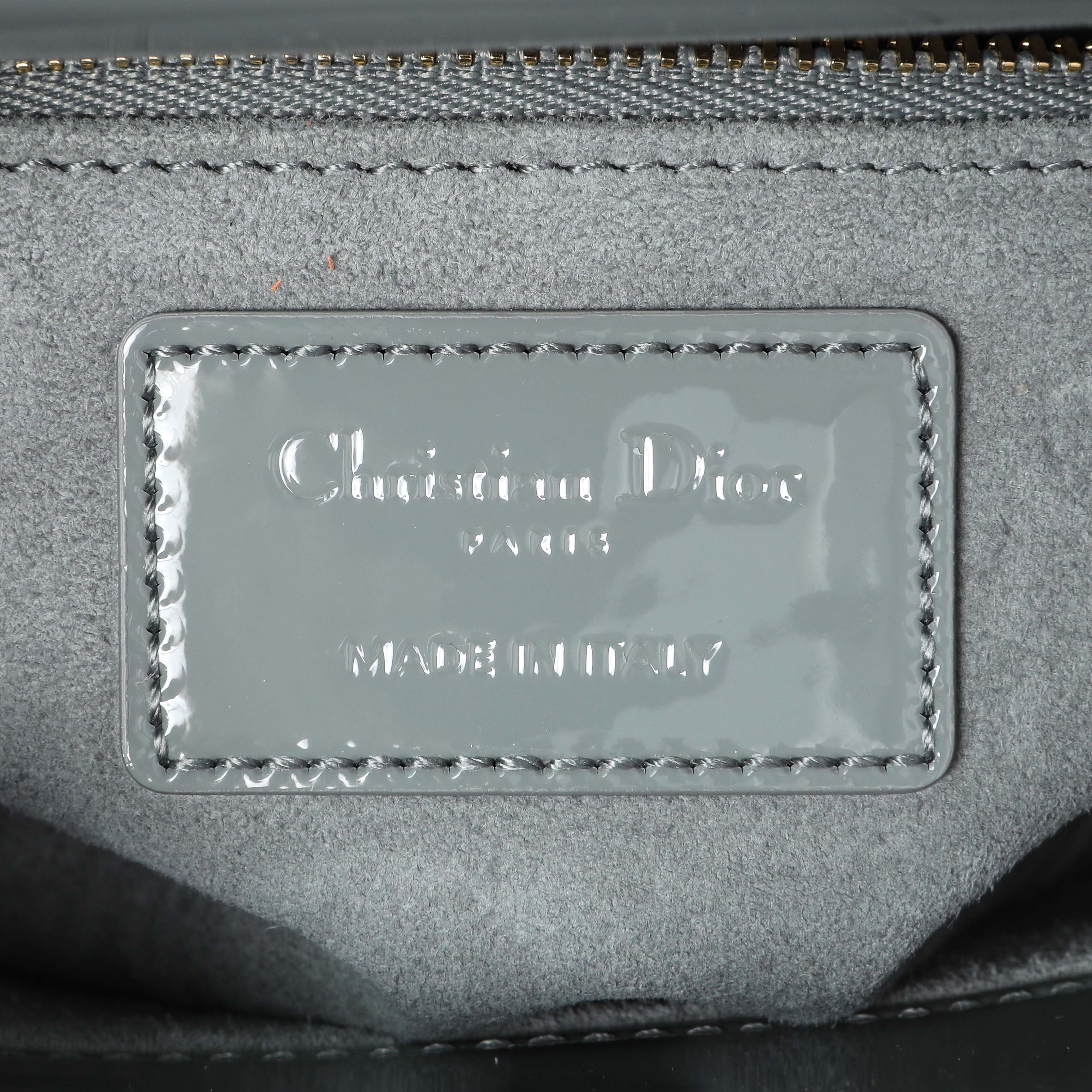 Christian Dior Grey Patent Cannage Small Lady Dior - Image 5