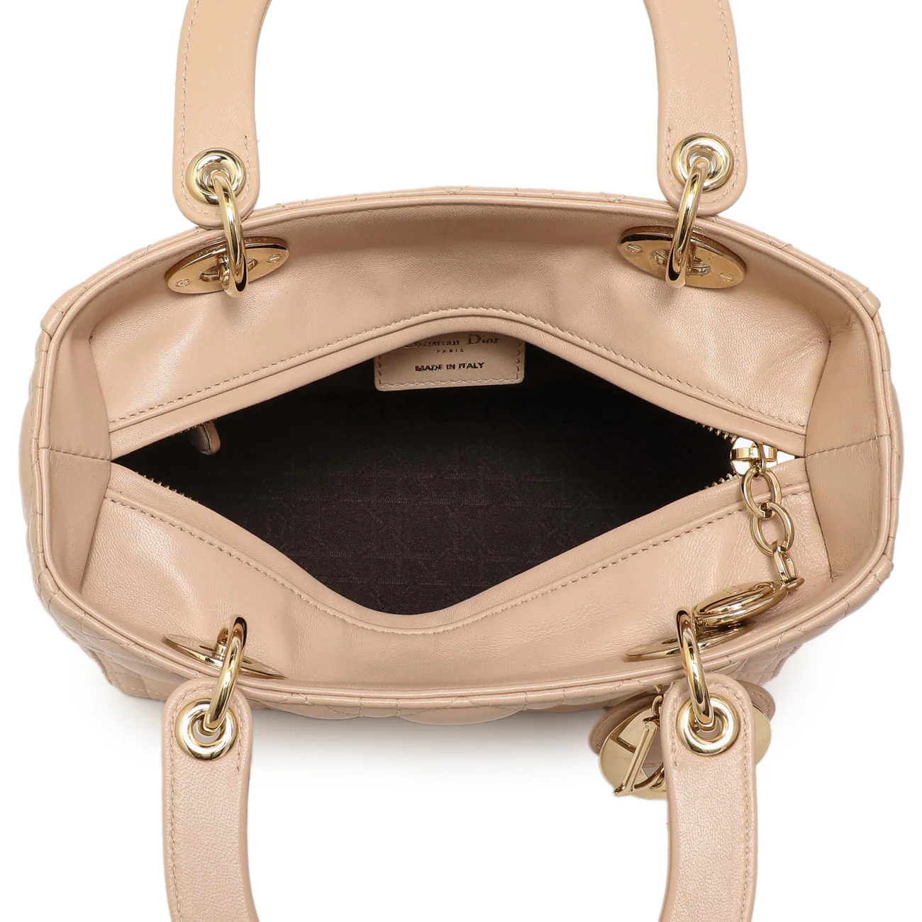 Christian Dior Light Pink Lambskin Cannage Medium Lady Dior - Image 8