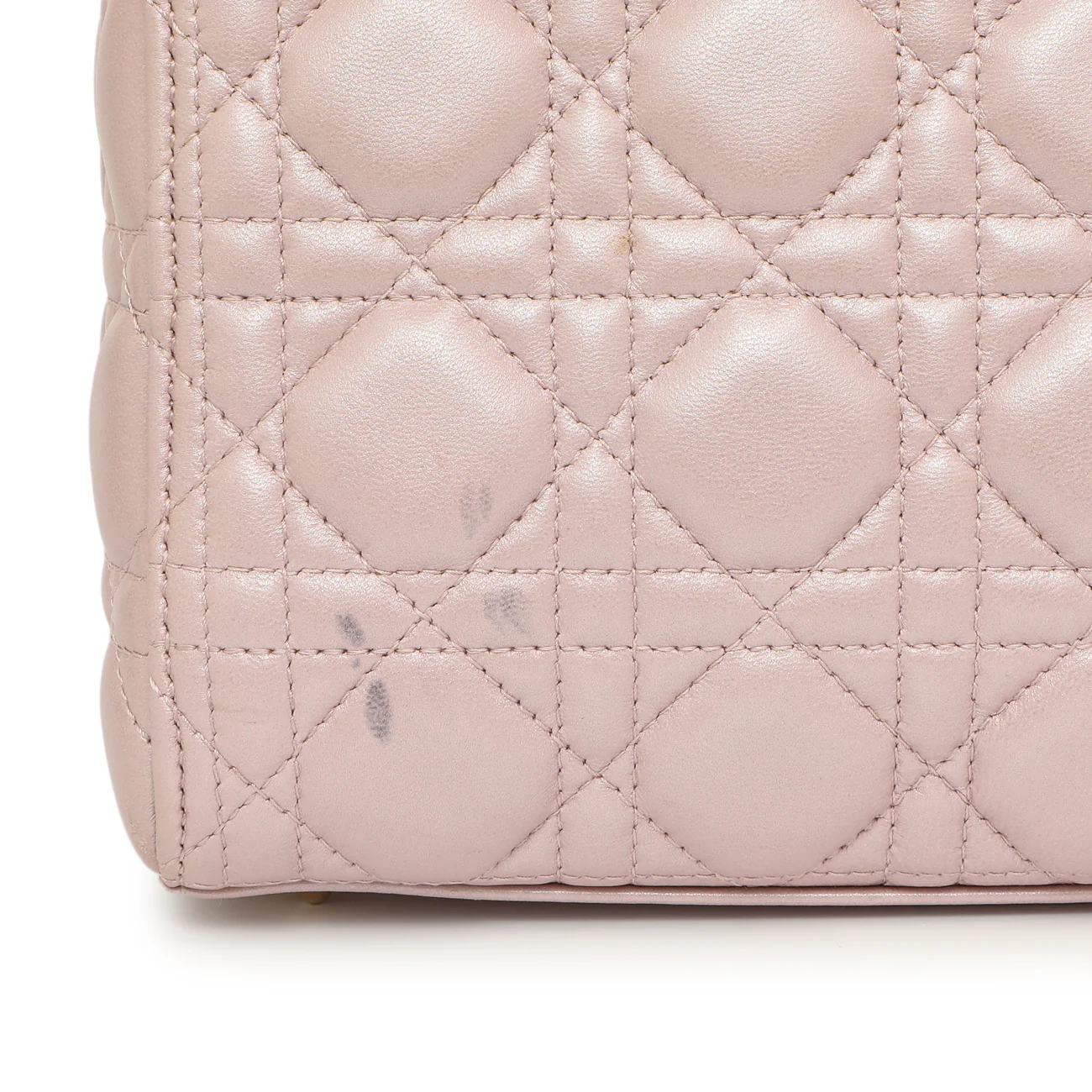 Christian Dior Lotus Metallic Lambskin Cannage Medium Lady Dior - Image 11