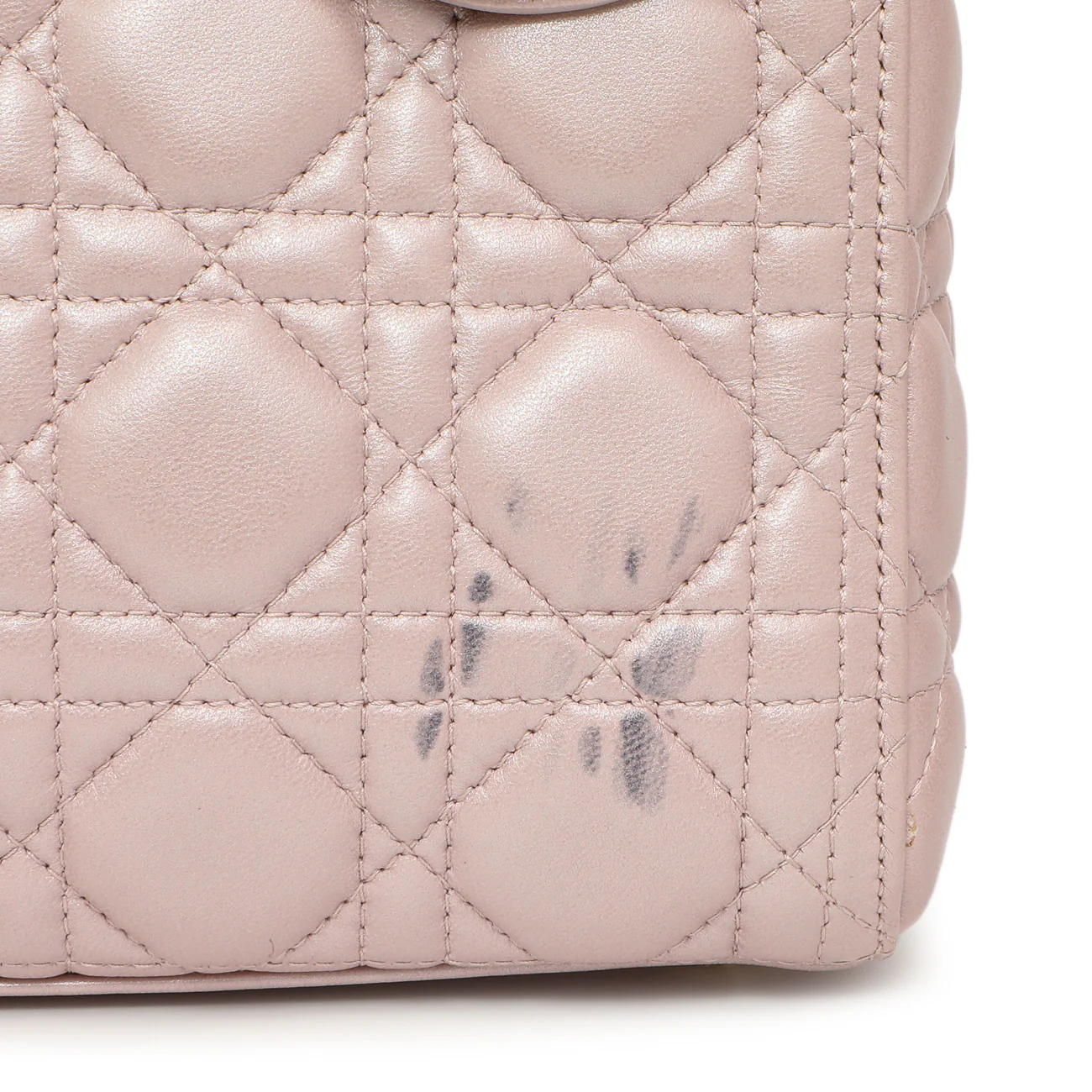 Christian Dior Lotus Metallic Lambskin Cannage Medium Lady Dior - Image 12
