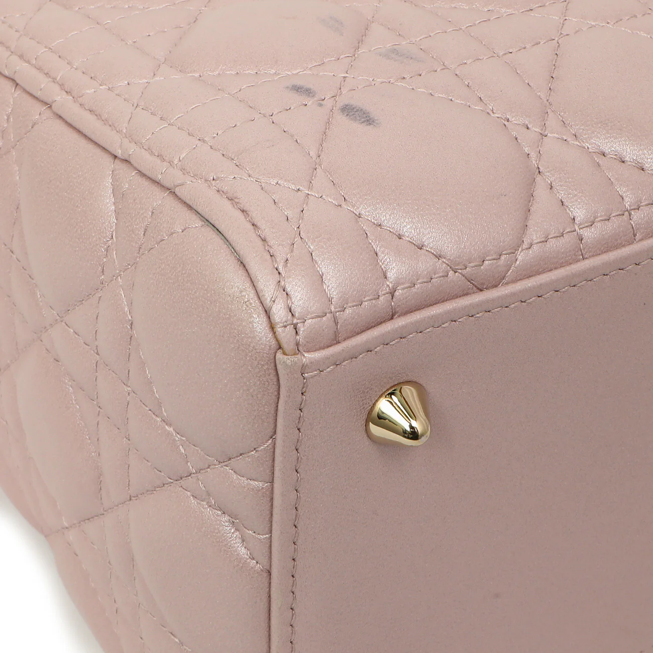 Christian Dior Lotus Metallic Lambskin Cannage Medium Lady Dior - Image 4