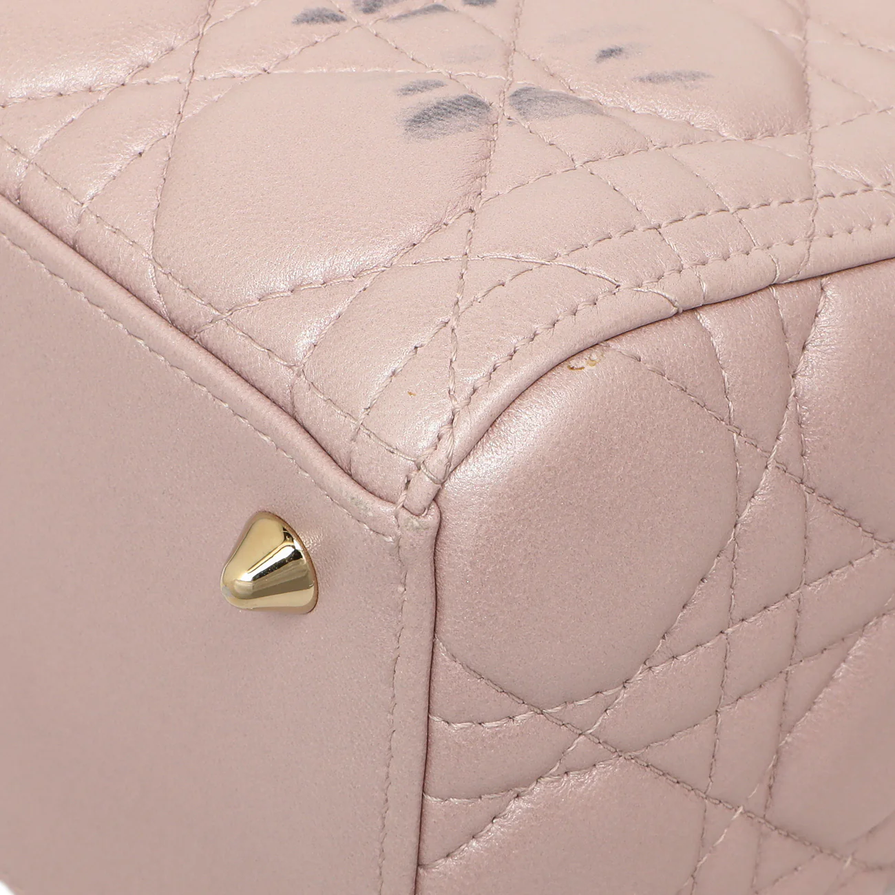 Christian Dior Lotus Metallic Lambskin Cannage Medium Lady Dior - Image 5