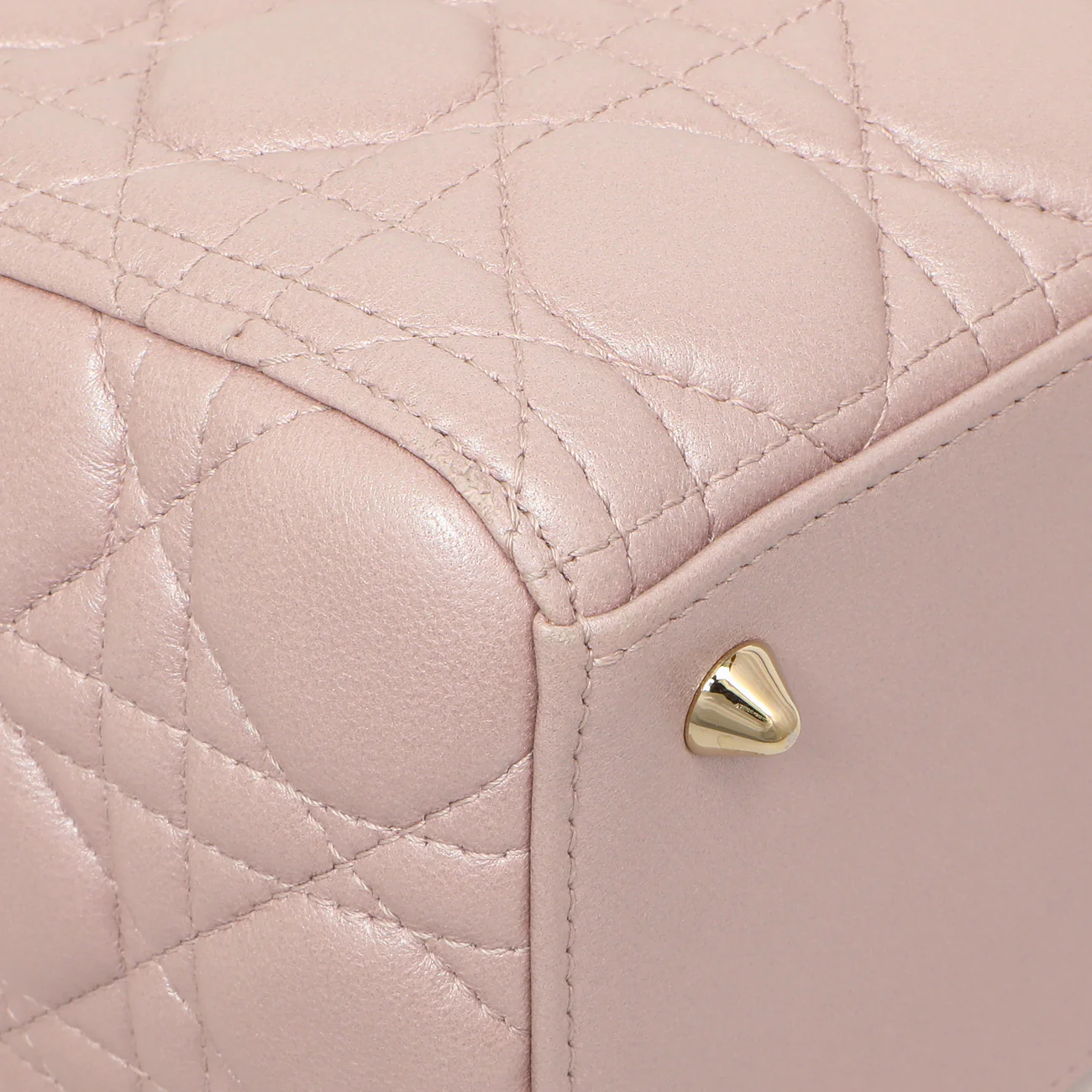 Christian Dior Lotus Metallic Lambskin Cannage Medium Lady Dior - Image 6