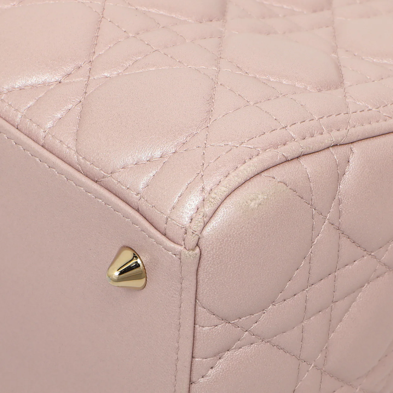 Christian Dior Lotus Metallic Lambskin Cannage Medium Lady Dior - Image 7