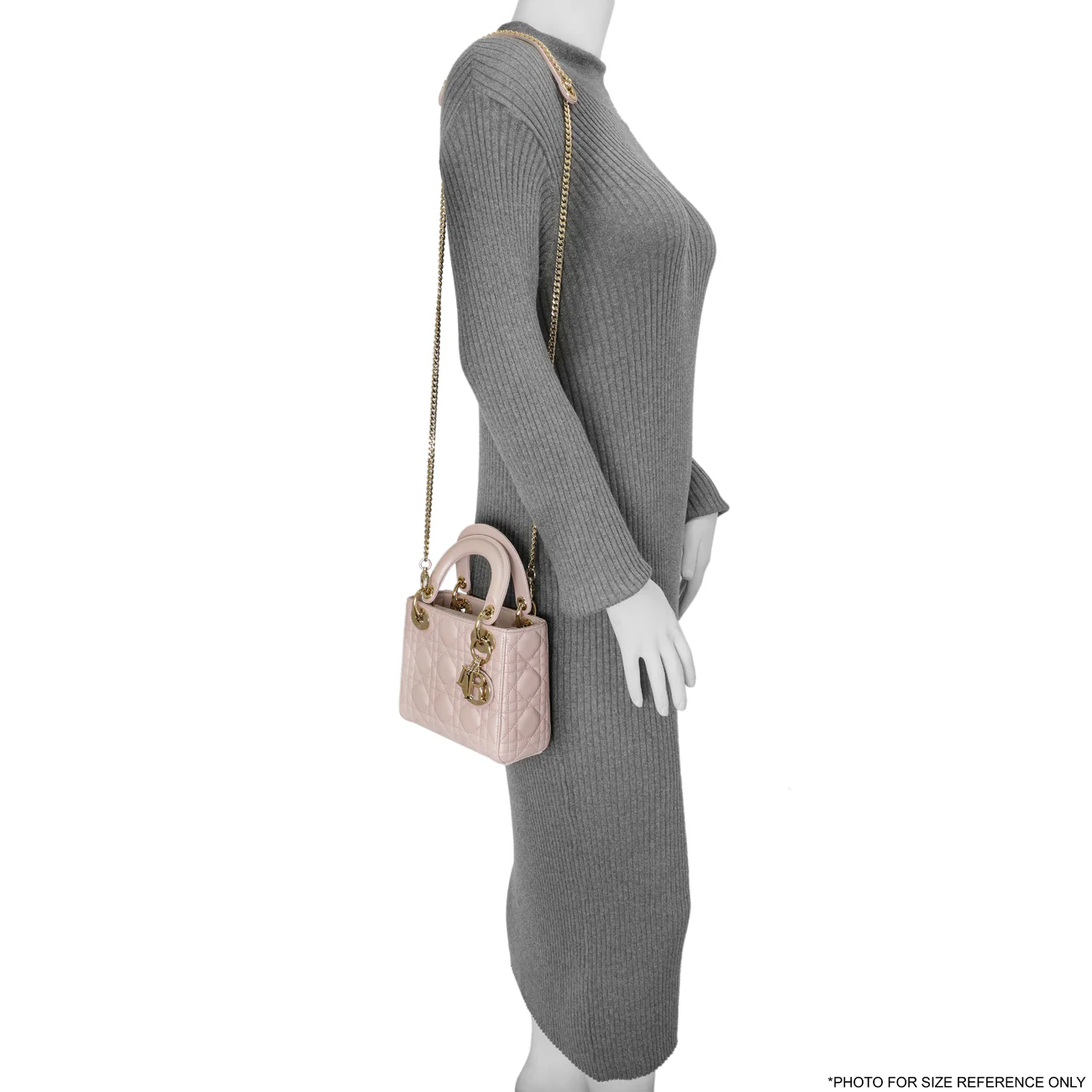 Christian Dior Lotus Metallic Lambskin Cannage Mini Lady Dior - Image 6
