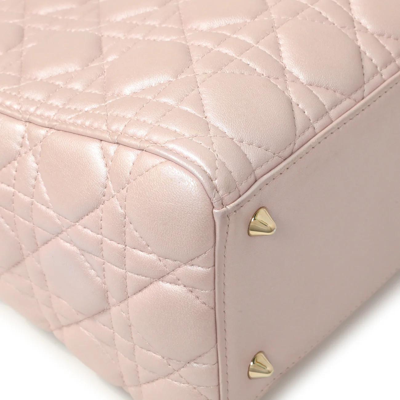 Christian Dior Lotus Pearly Lambskin Cannage Medium Lady Dior - Image 4
