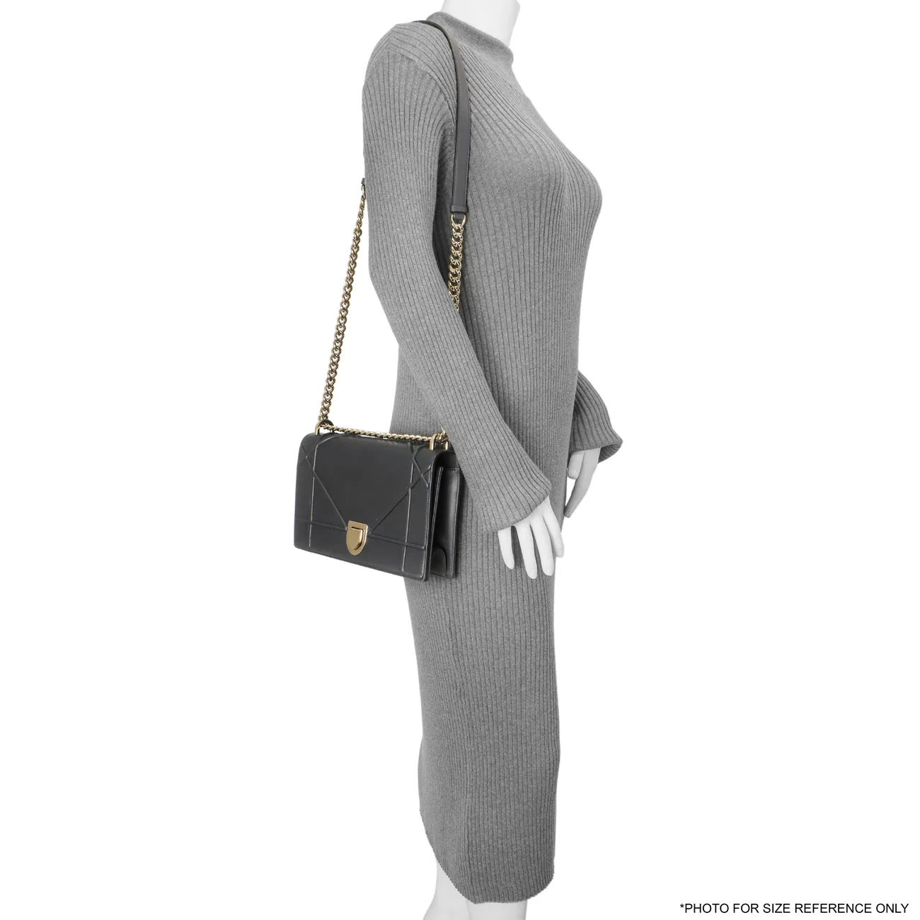 Christian Dior Navy Lambskin Medium Diorama - Image 12