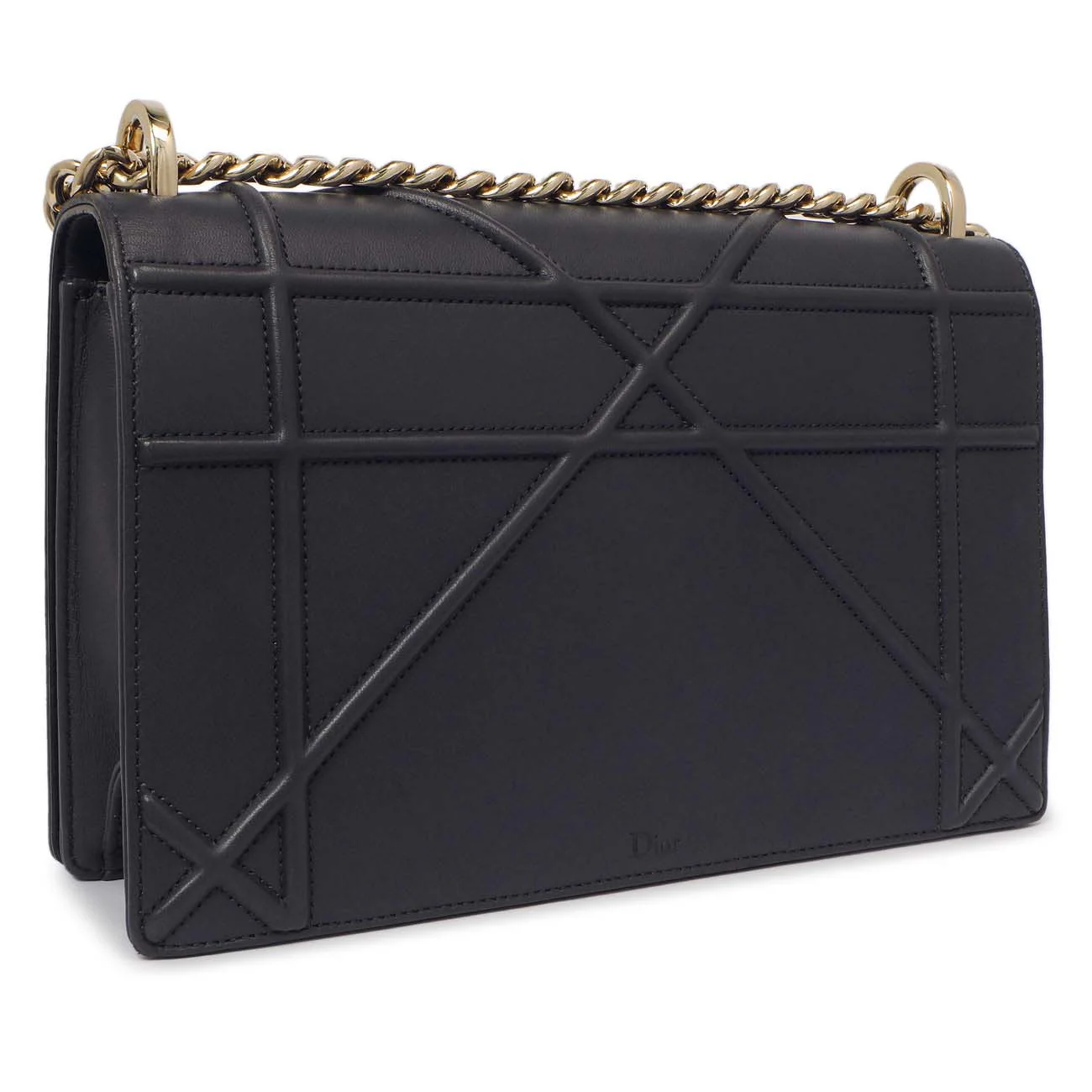 Christian Dior Navy Lambskin Medium Diorama - Image 3