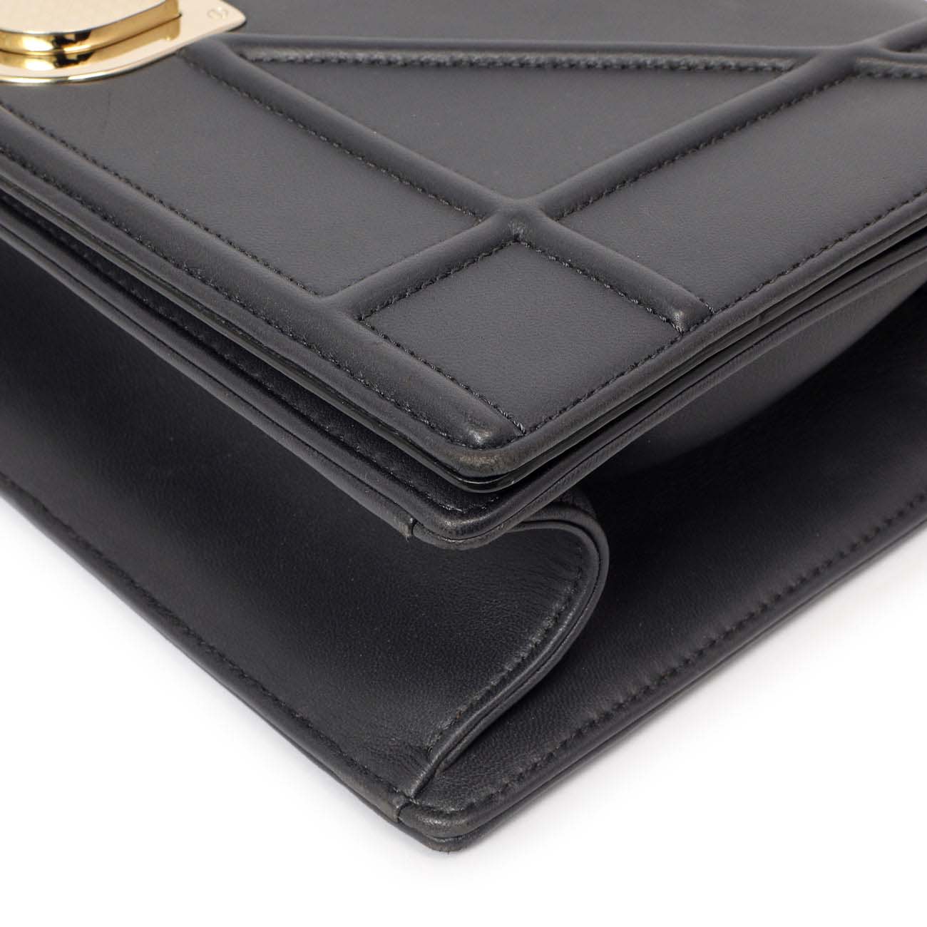 Christian Dior Navy Lambskin Medium Diorama - Image 6