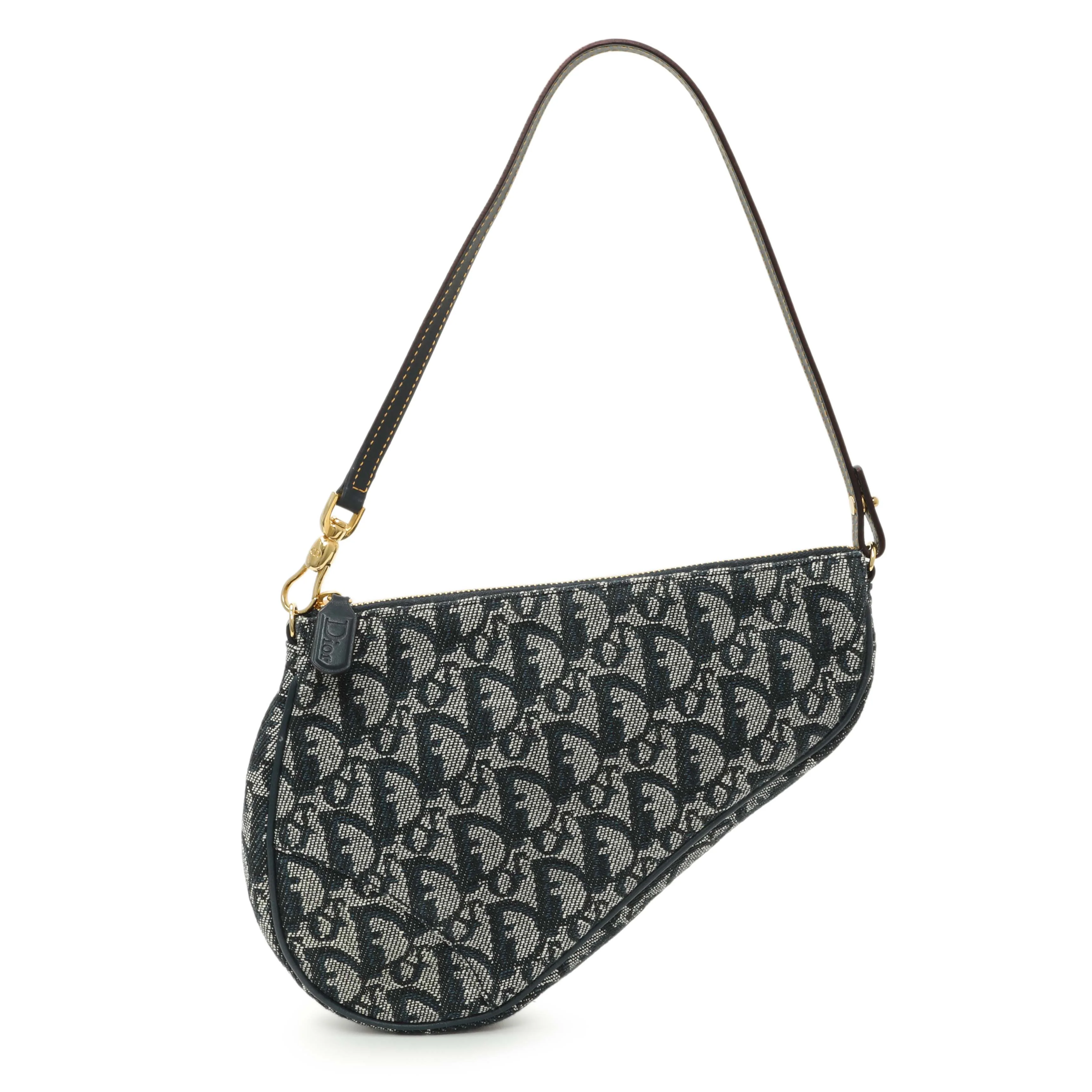 Christian Dior Navy Monogram Mini Saddle Pochette