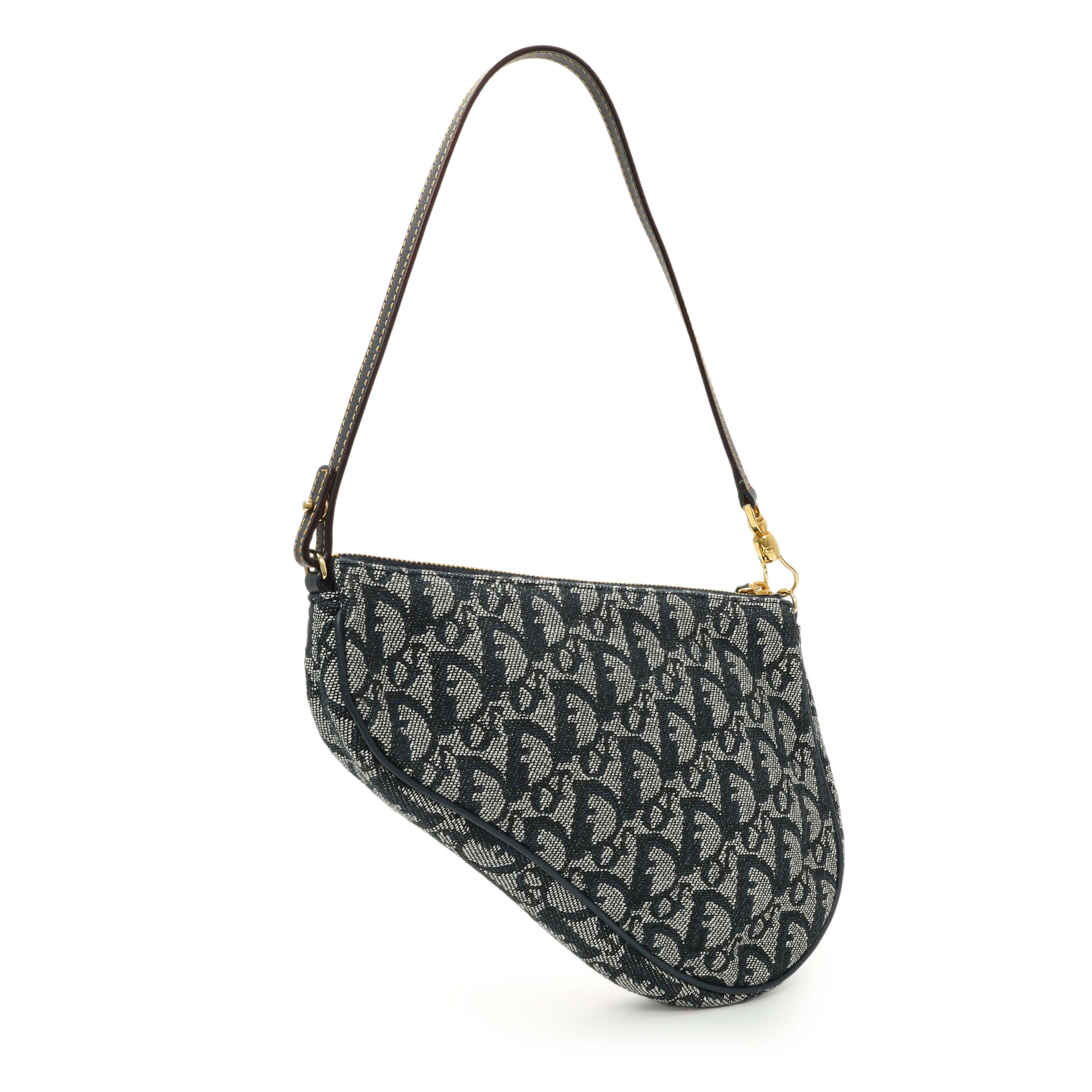 Christian Dior Navy Monogram Mini Saddle Pochette - Image 2