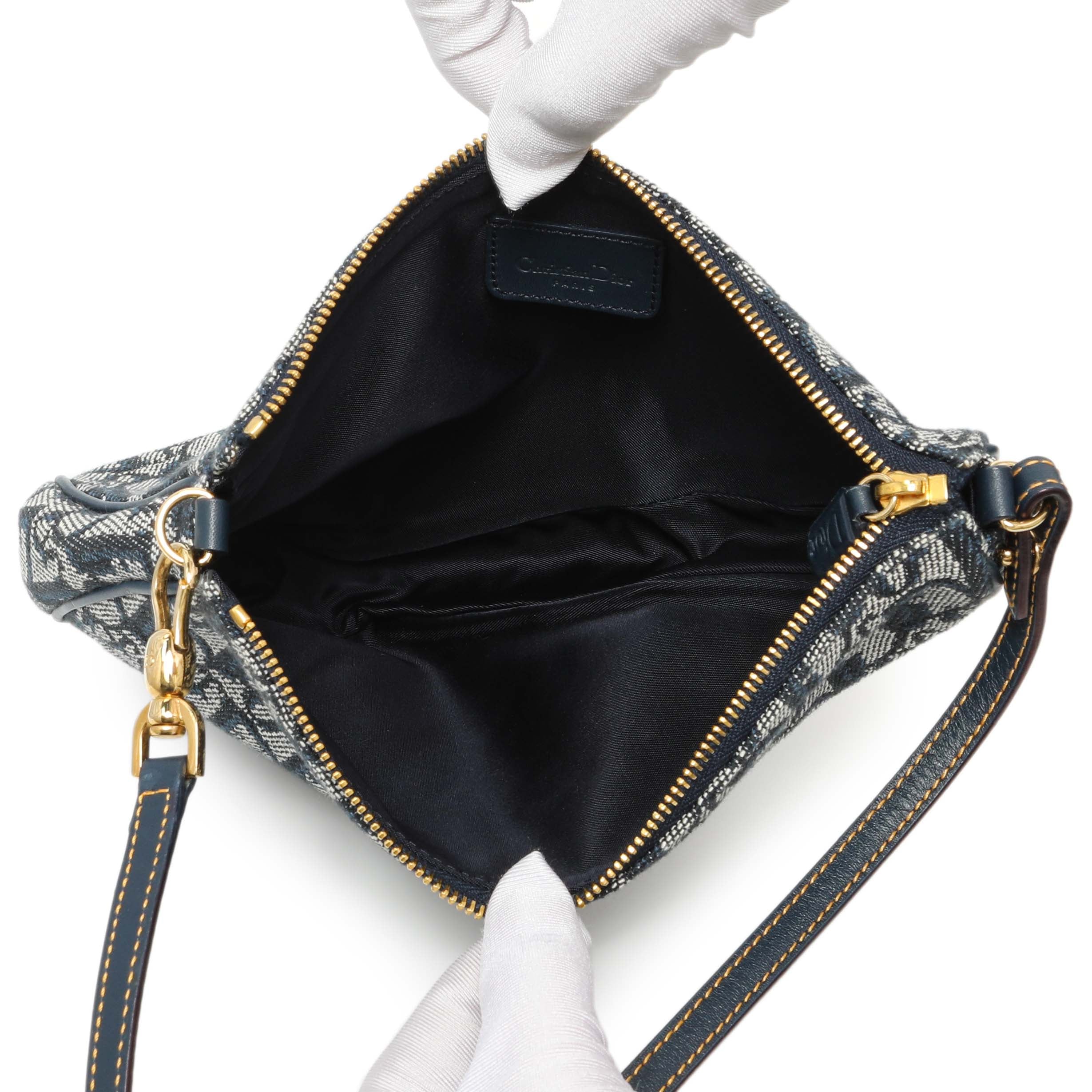 Christian Dior Navy Monogram Mini Saddle Pochette - Image 4
