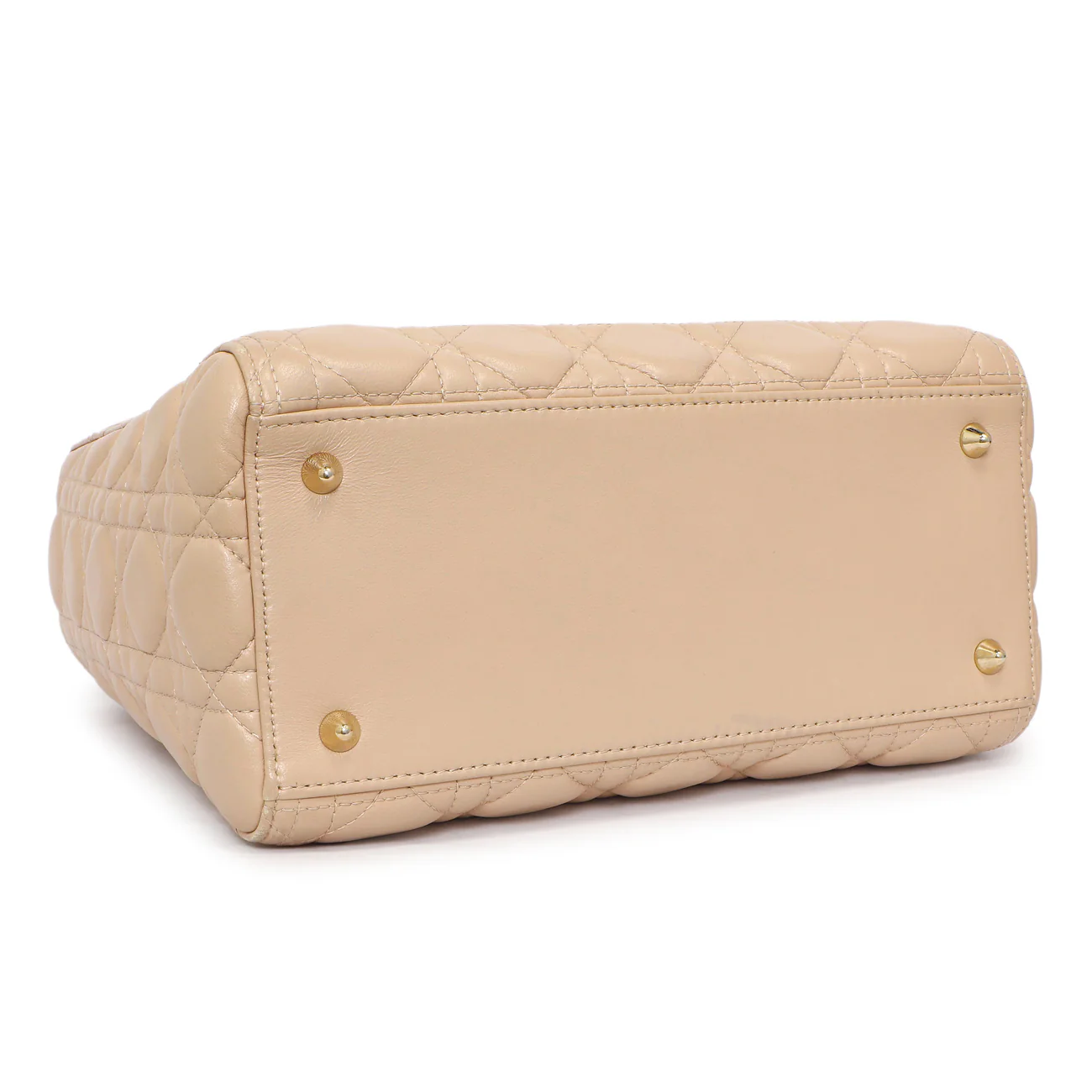 Christian Dior Nude Lambskin Cannage Medium Lady Dior - Image 3