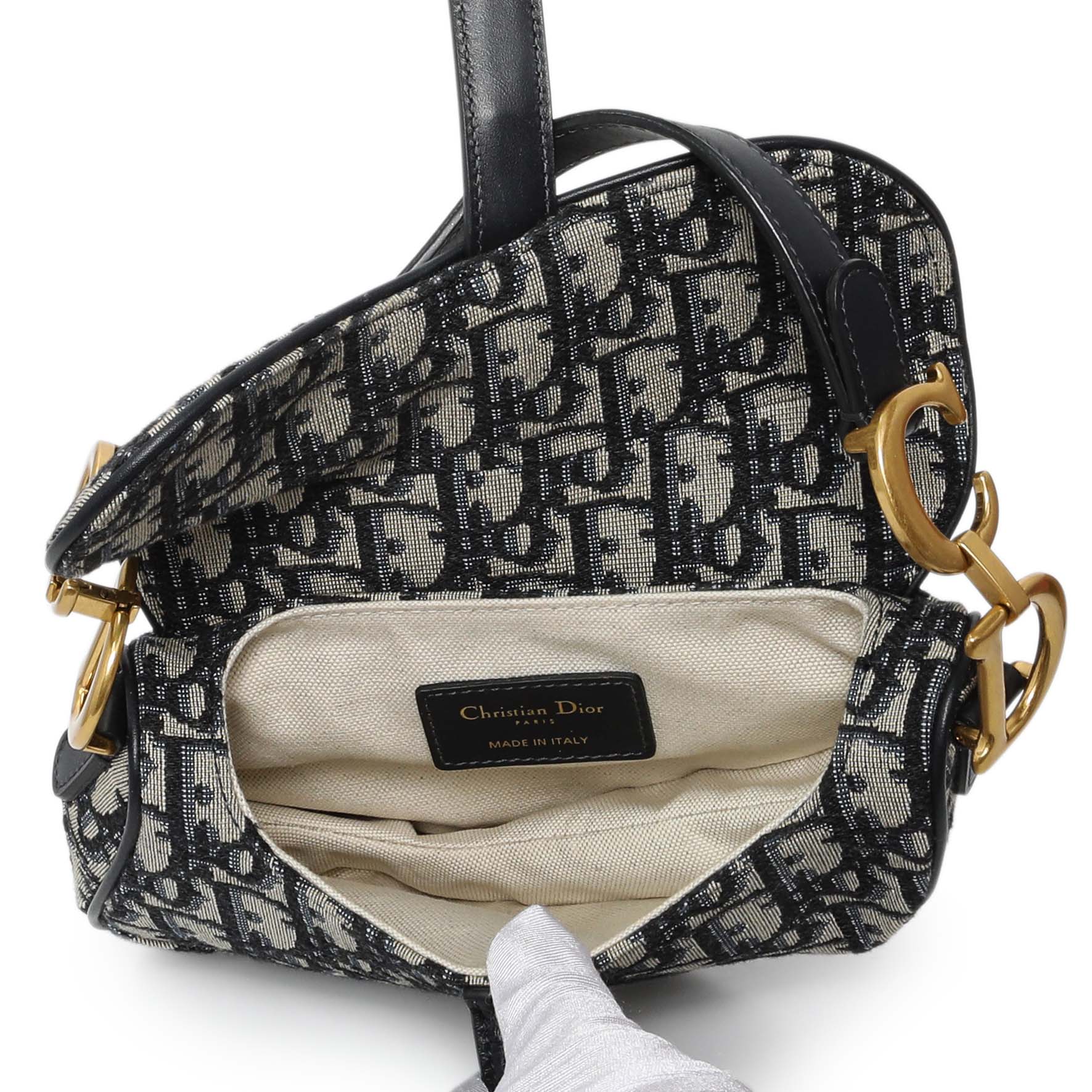 Christian Dior Oblique Mini Saddle Bag - Image 4