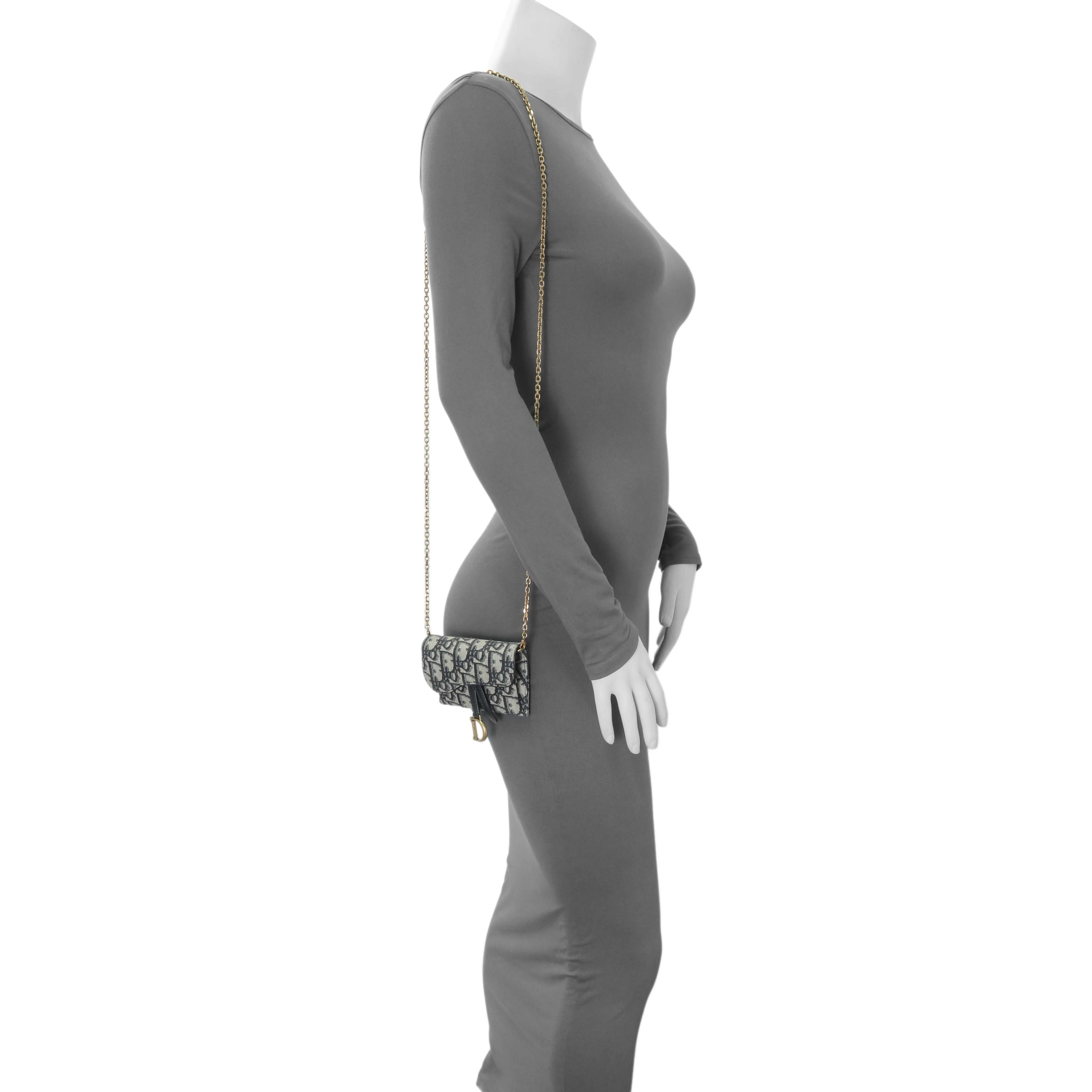 Christian Dior Oblique Nano Saddle Chain Pouch - Image 7