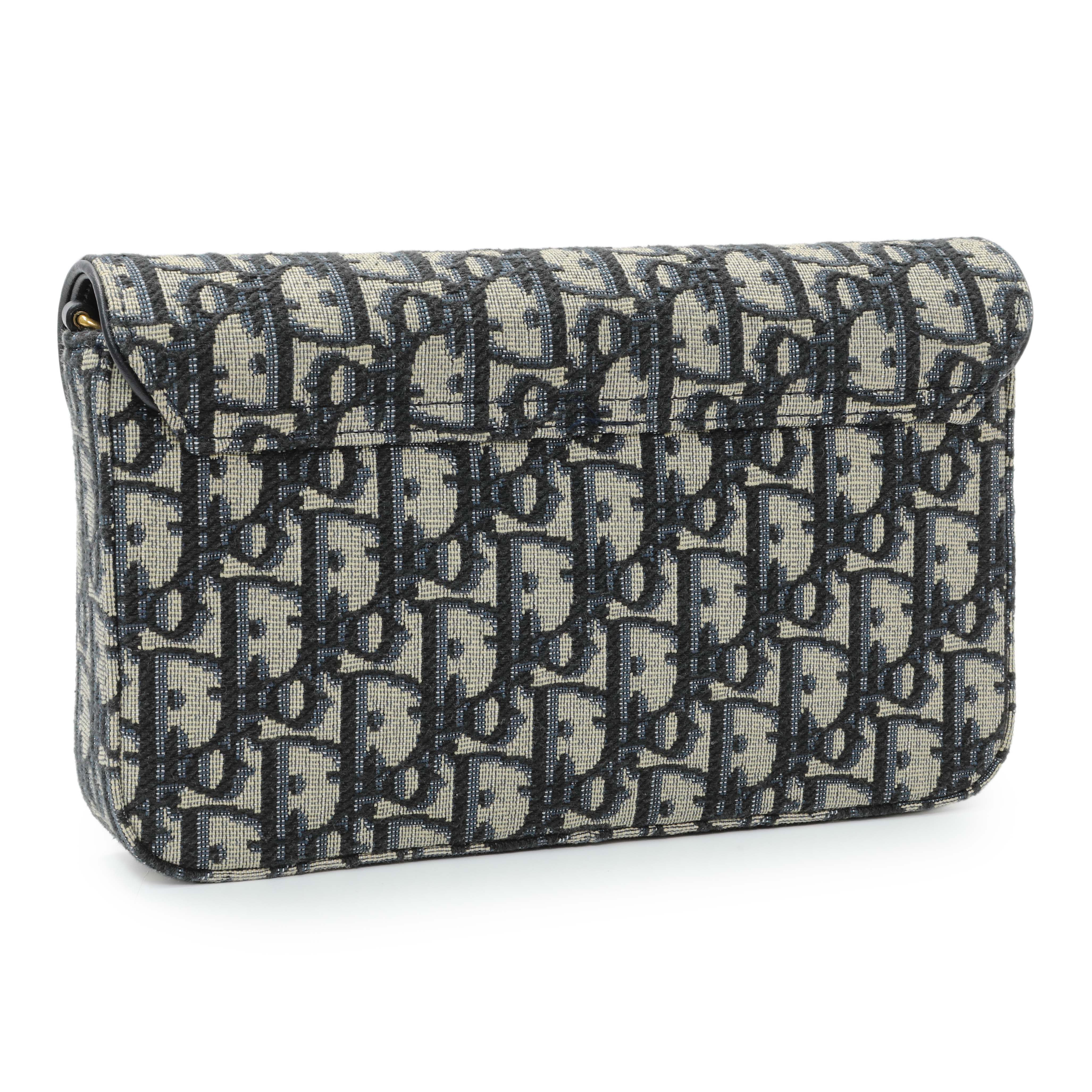 Christian Dior Oblique Saddle Pouch with Chain - Image 2