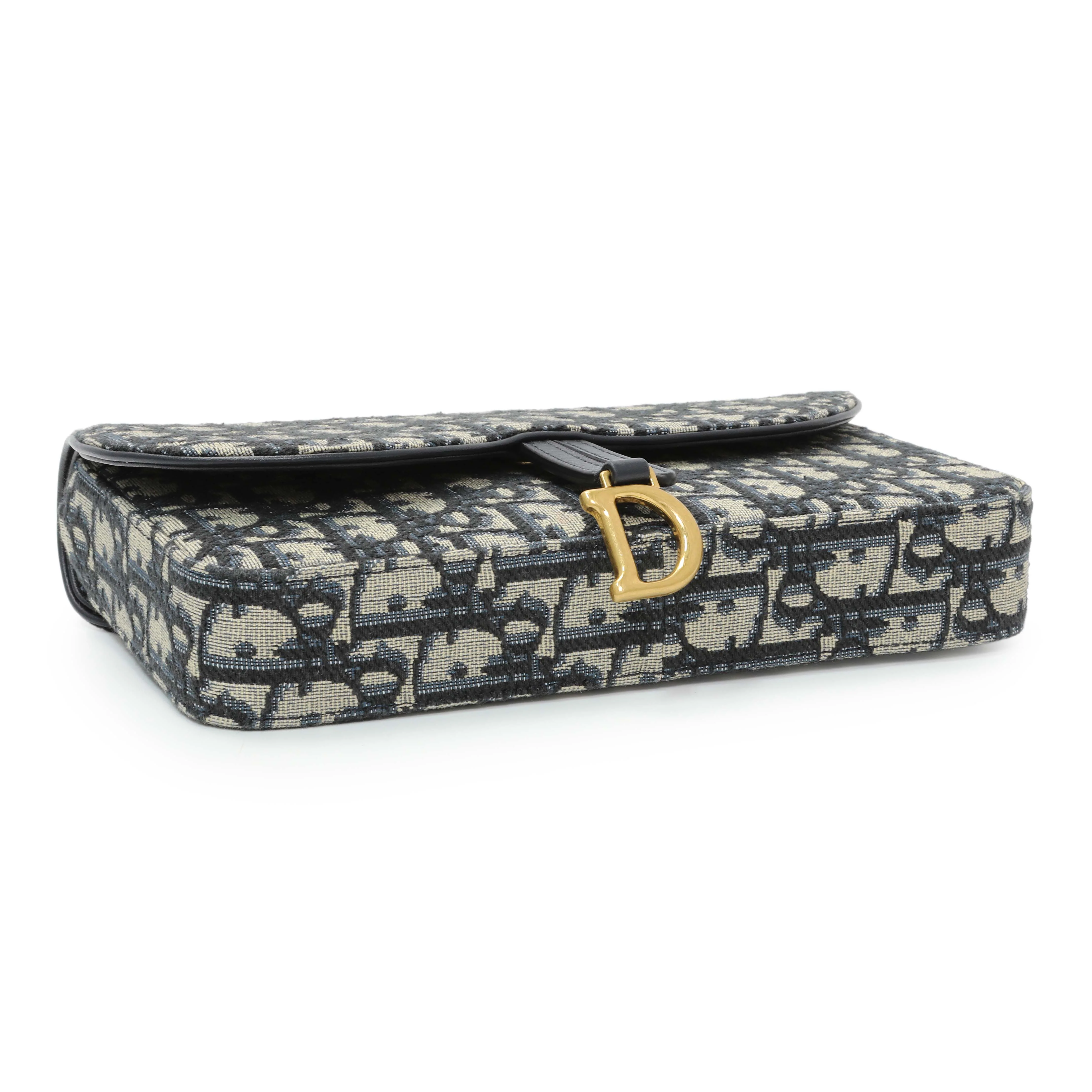 Christian Dior Oblique Saddle Pouch with Chain - Image 3