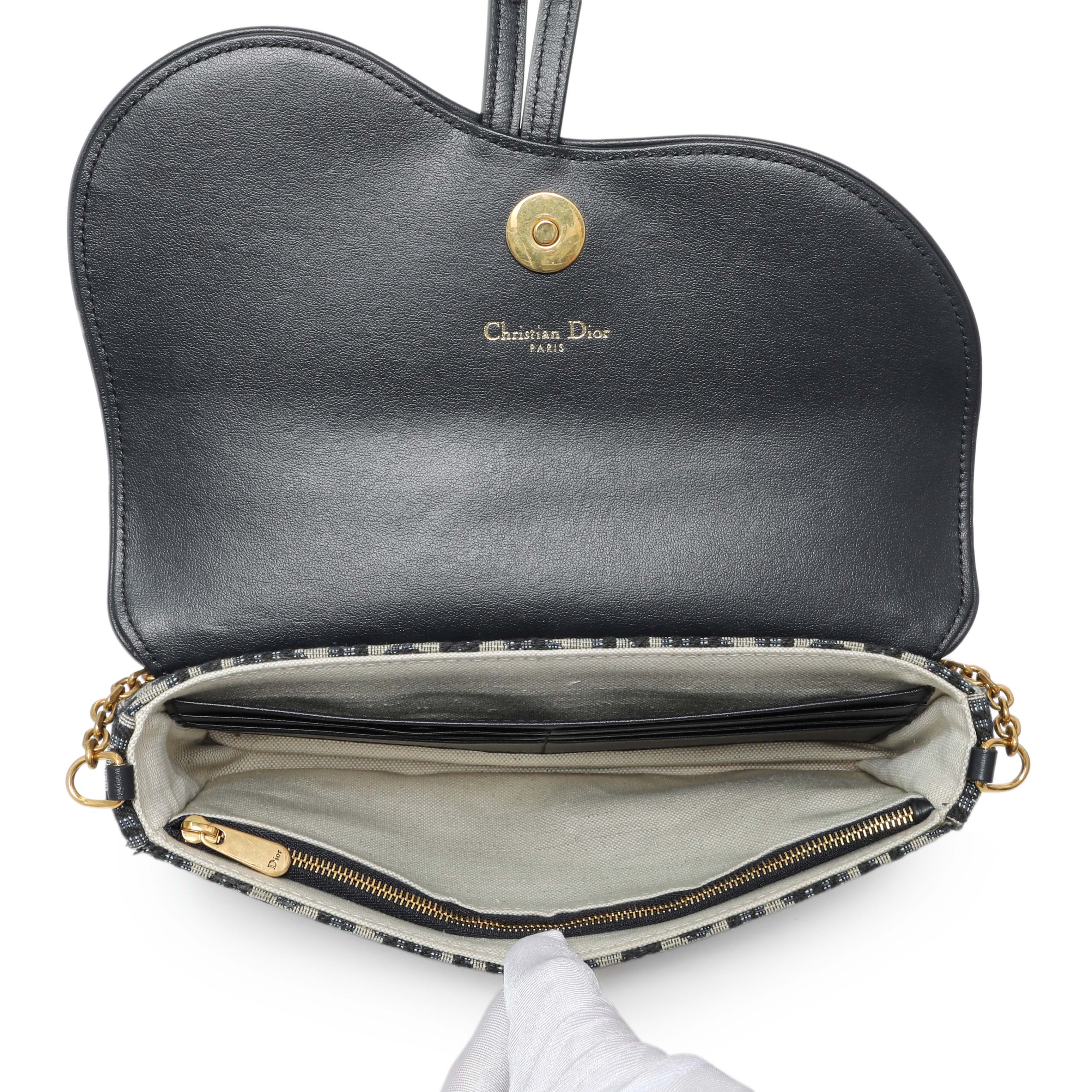 Christian Dior Oblique Saddle Pouch with Chain - Image 4