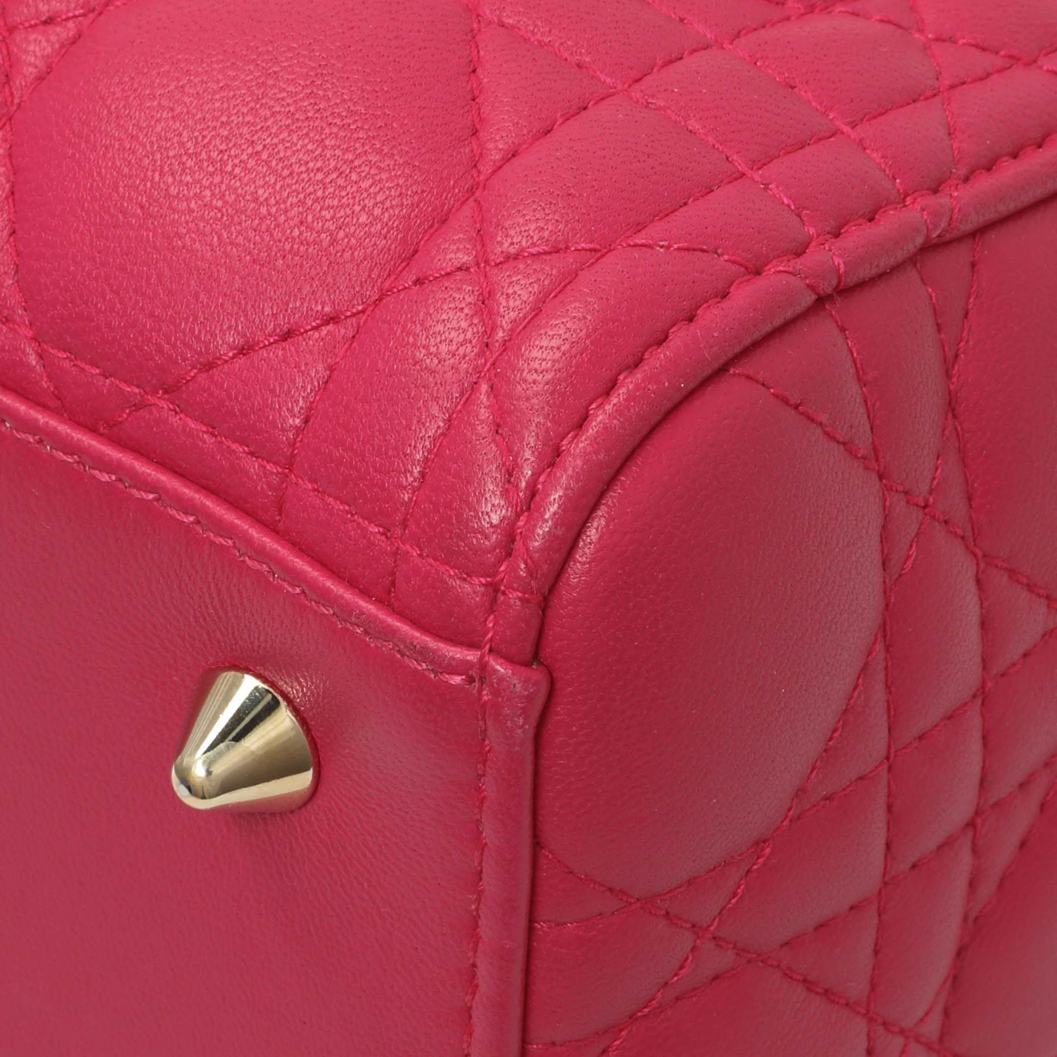 Christian Dior Pink Lambskin Cannage Medium Lady Dior - Image 7