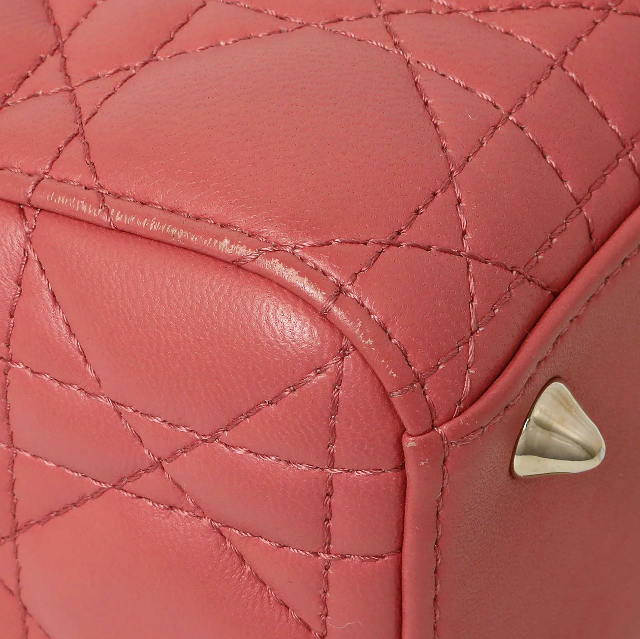 Christian Dior Pink Lambskin Cannage Small My ABCDior Lady Dior - Image 4