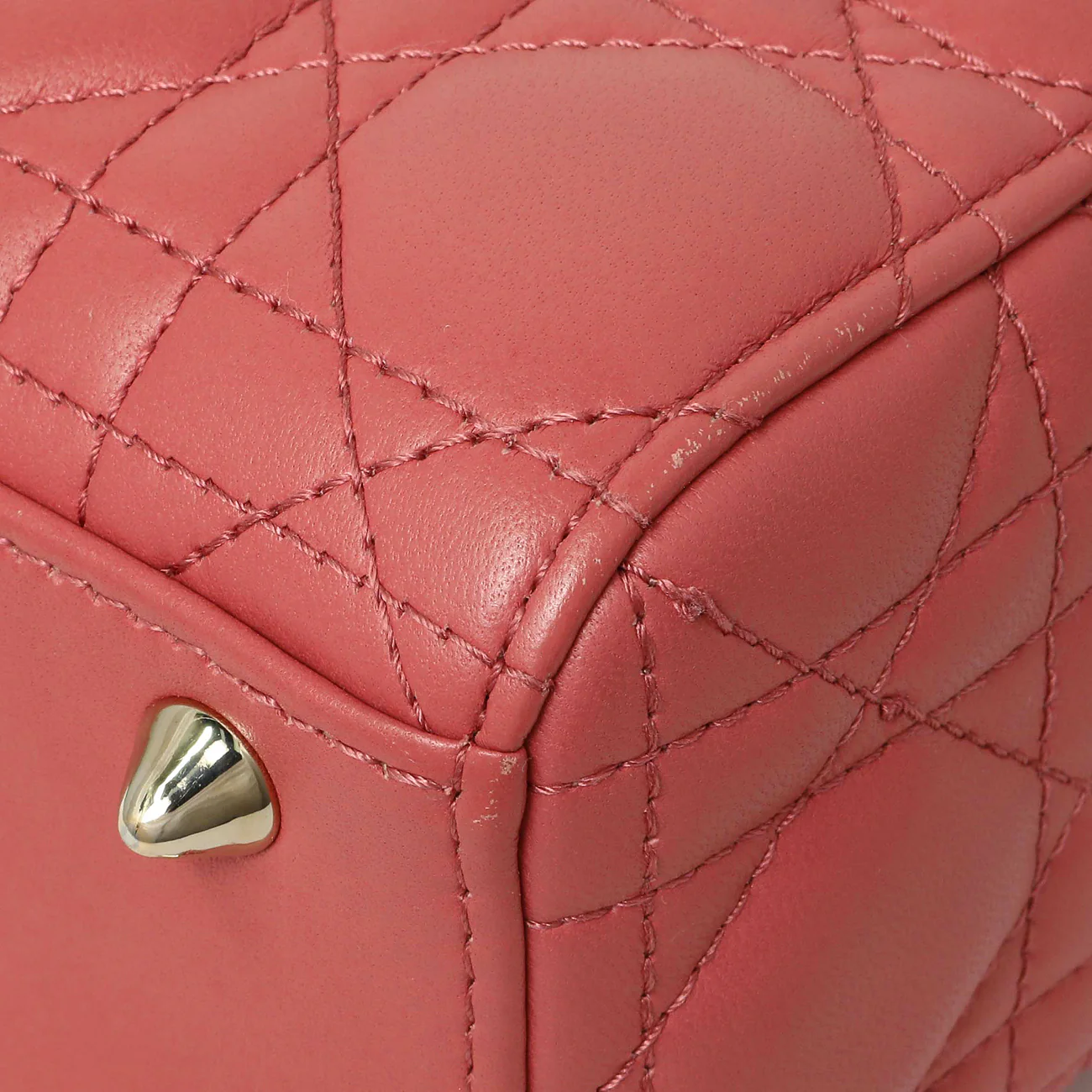 Christian Dior Pink Lambskin Cannage Small My ABCDior Lady Dior - Image 7